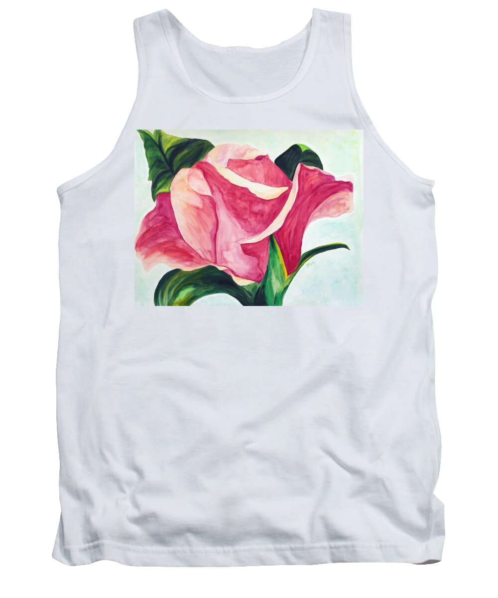 Rose Tank Top featuring the painting Blushing by Donna Blackhall