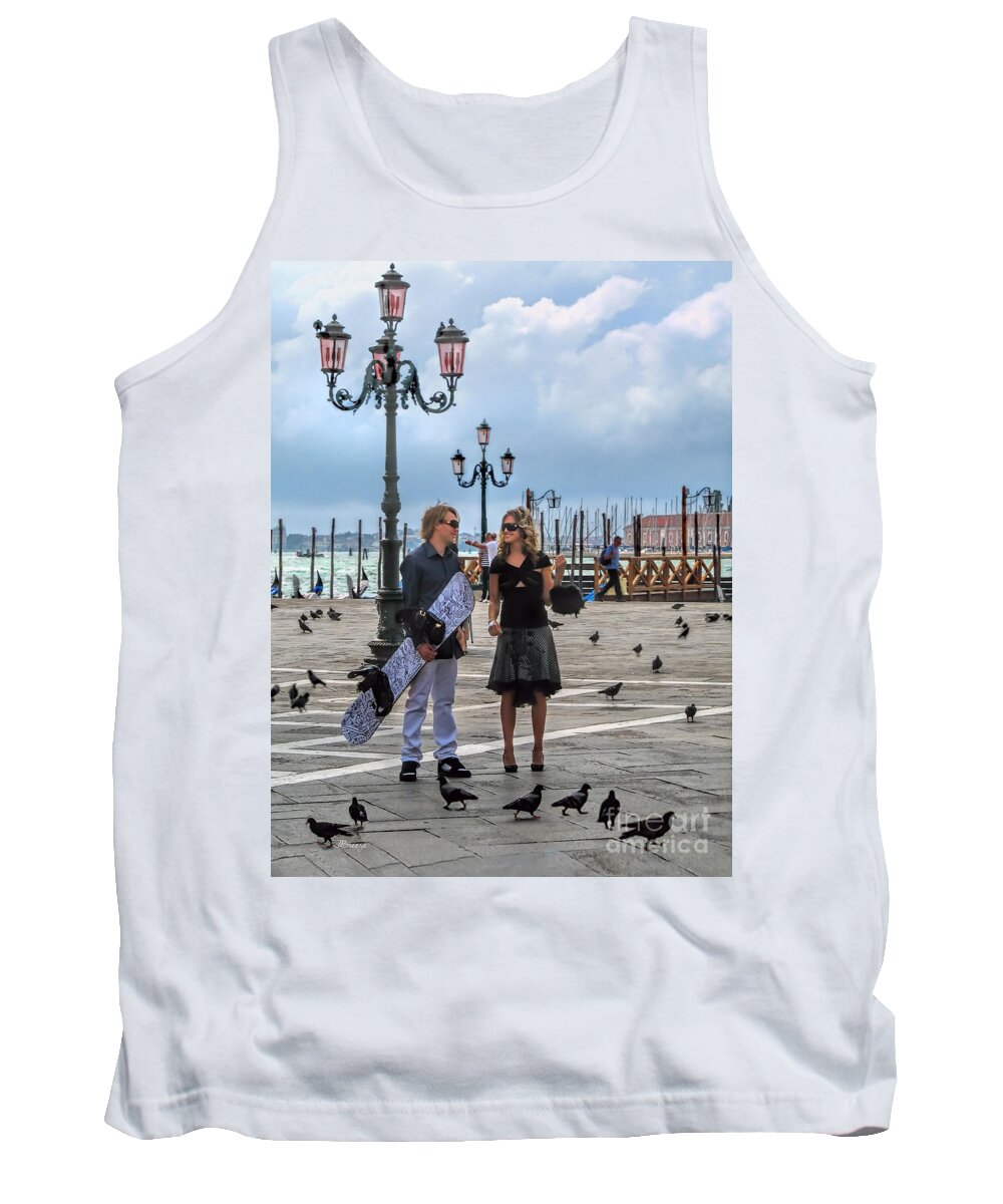 Venice Tank Top featuring the photograph Board in Venice.Italy by Jennie Breeze