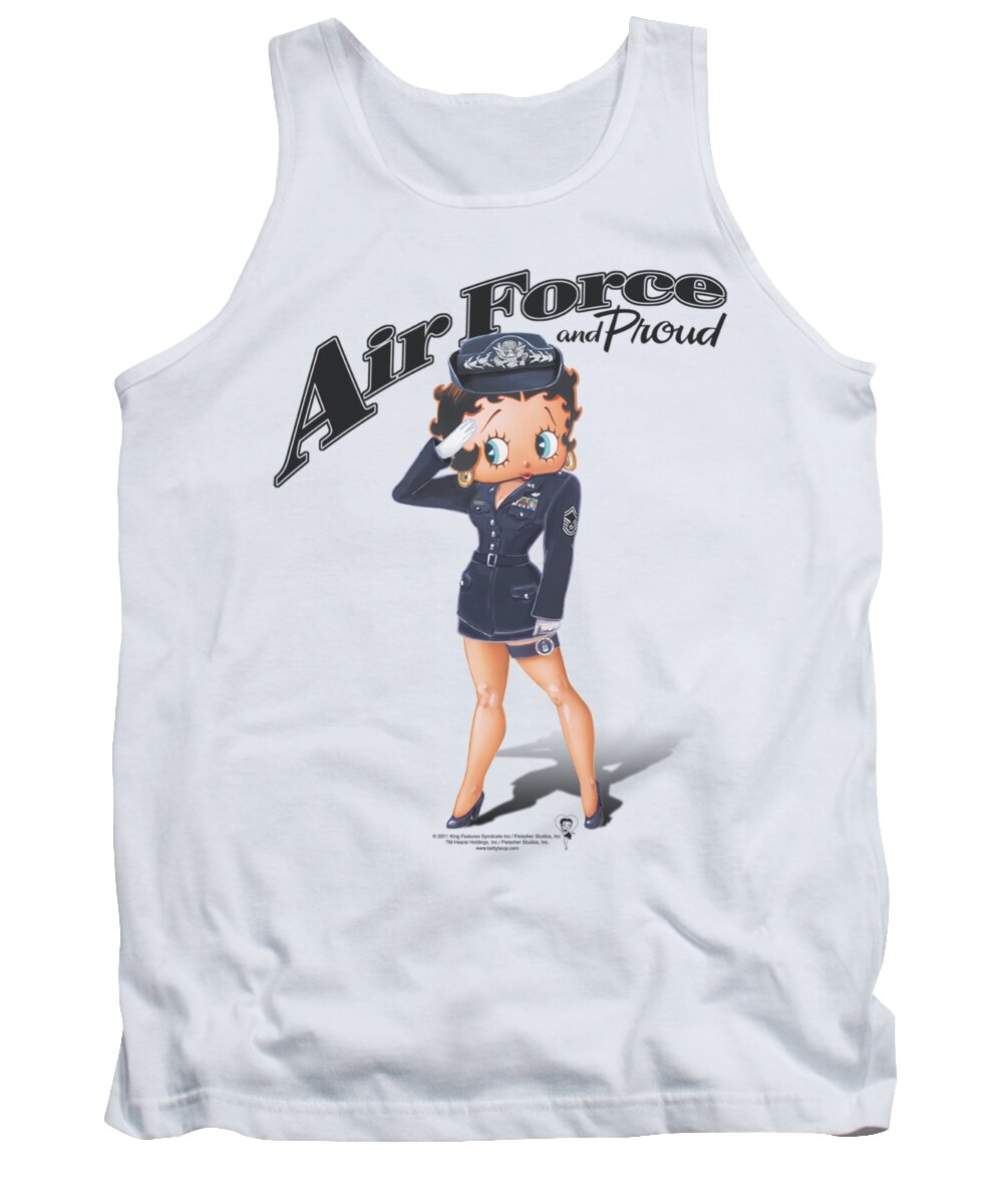 Betty Boop Tank Top featuring the digital art Boop - Air Force Boop by Brand A