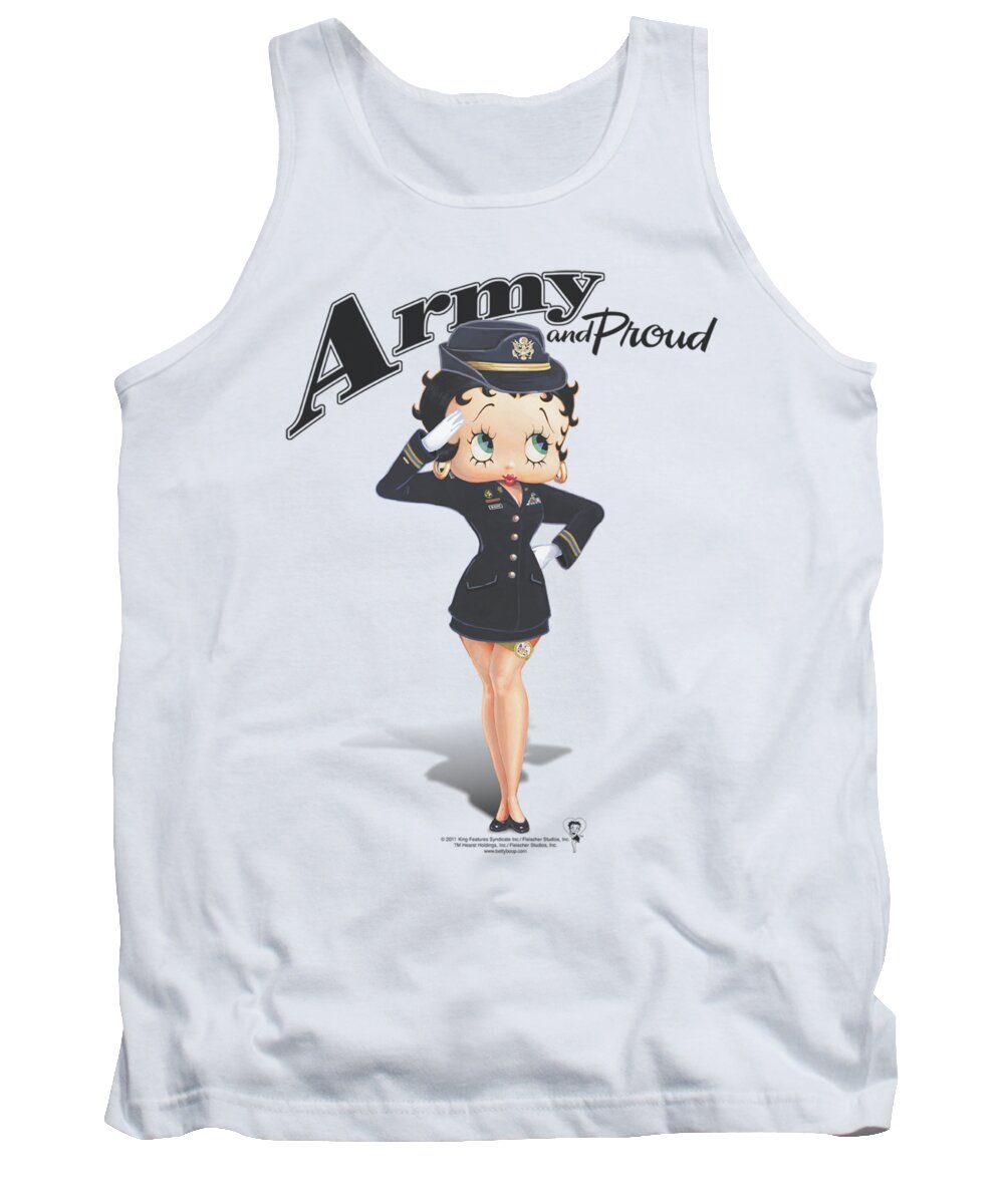Betty Boop Tank Top featuring the digital art Boop - Army Boop by Brand A