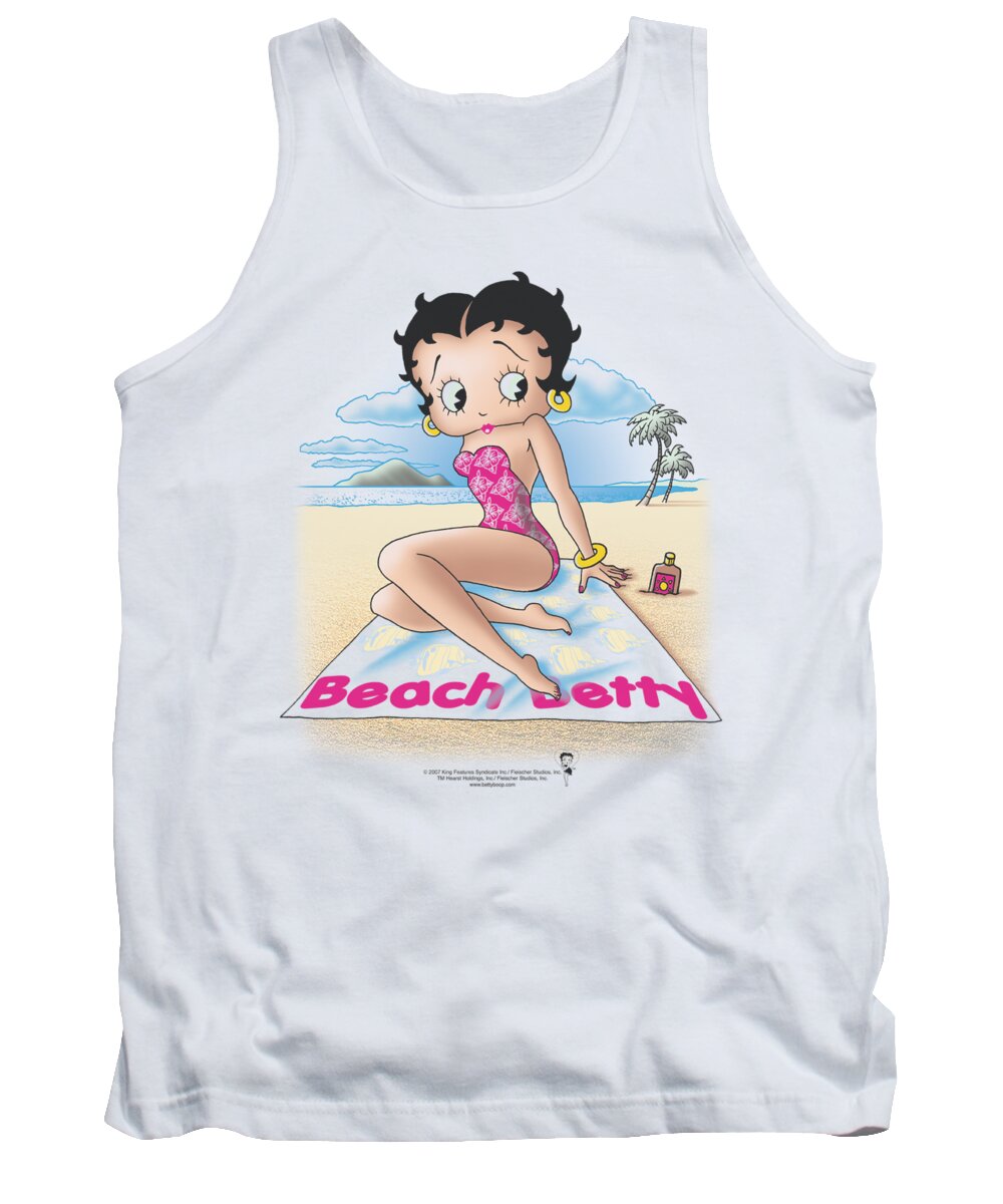 Betty Boop Tank Top featuring the digital art Boop - Beach Betty by Brand A