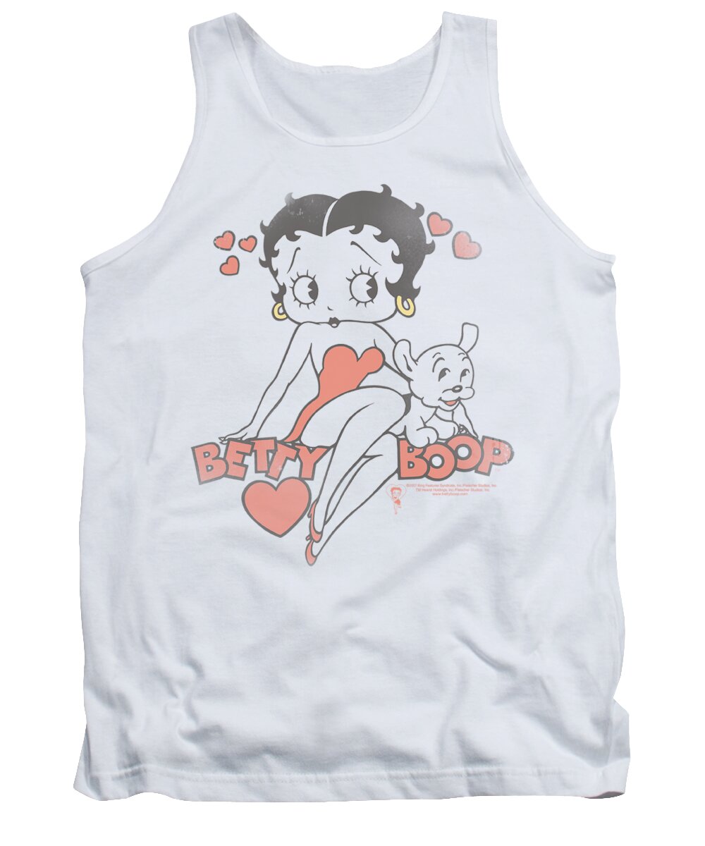 Betty Boop Tank Top featuring the digital art Boop - Classic With Pup by Brand A