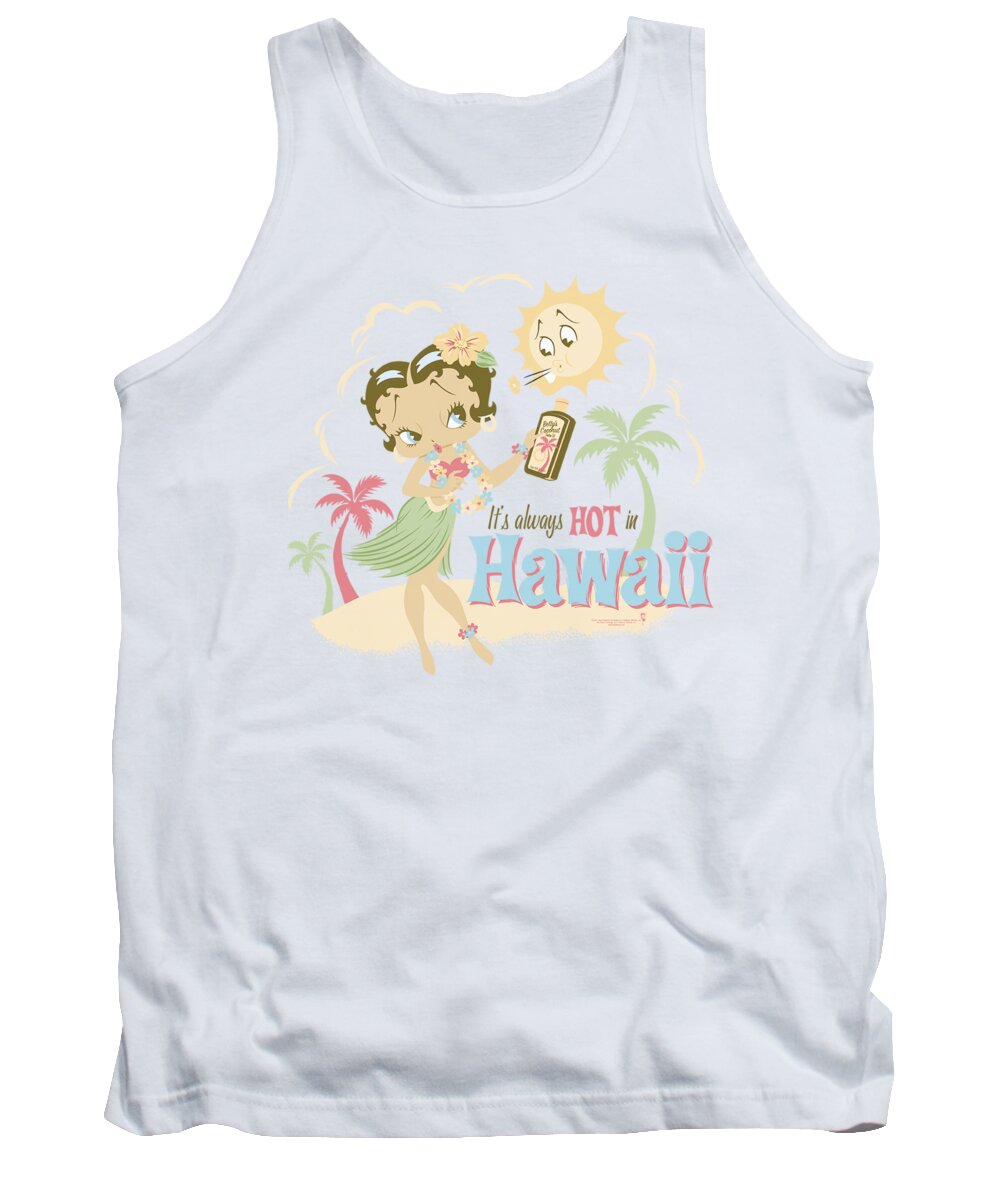 Betty Boop Tank Top featuring the digital art Boop - Hot In Hawaii by Brand A