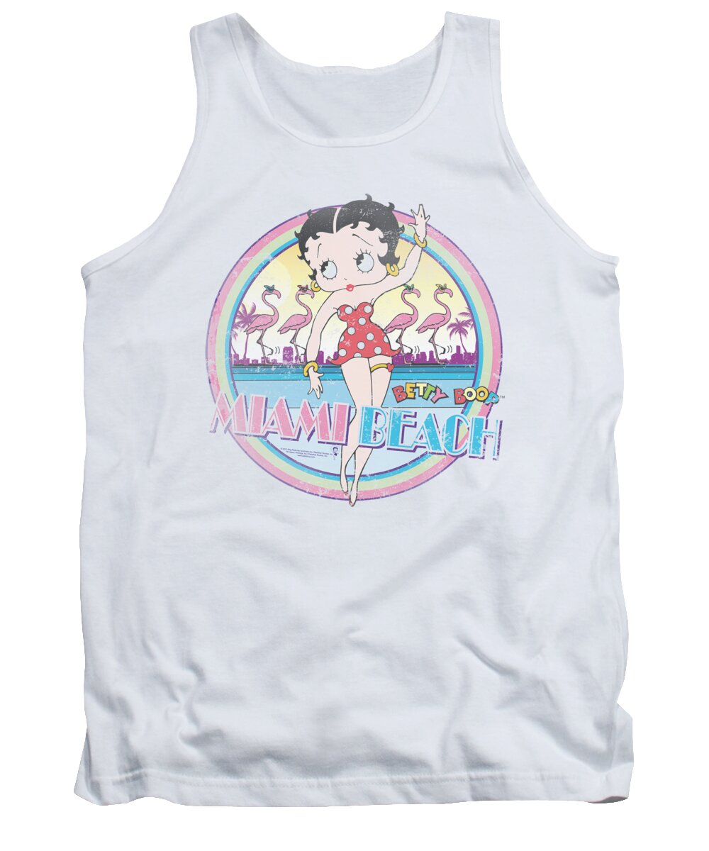 Betty Boop Tank Top featuring the digital art Boop - Miami Beach by Brand A
