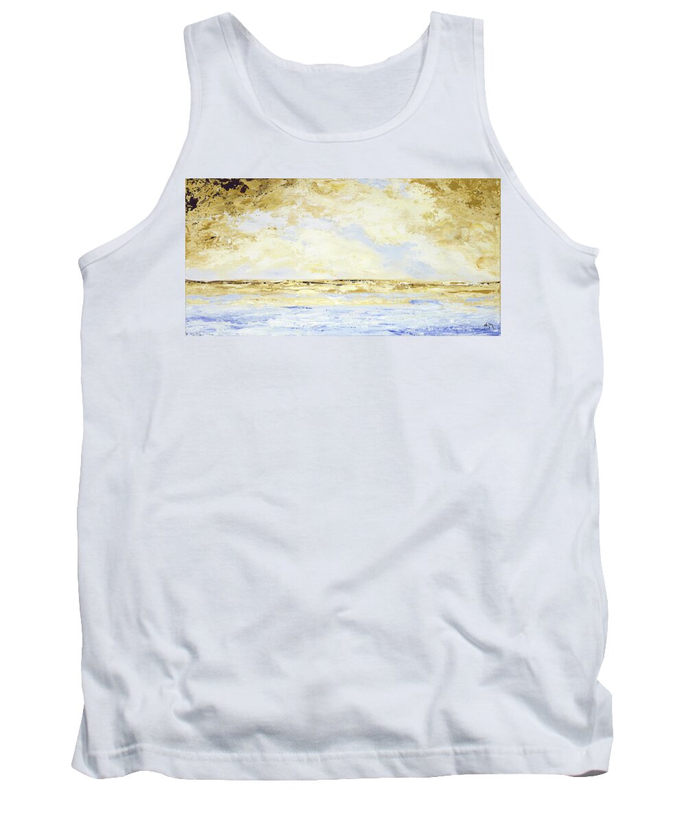 Costal Tank Top featuring the painting Breakwater III by Tamara Nelson