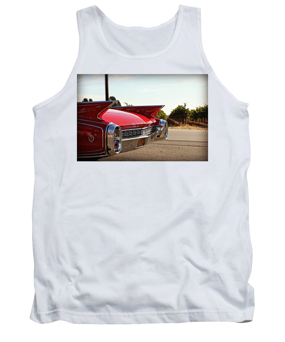 Cadillac Tank Top featuring the photograph Cadillac in Wine Country by Steve Natale