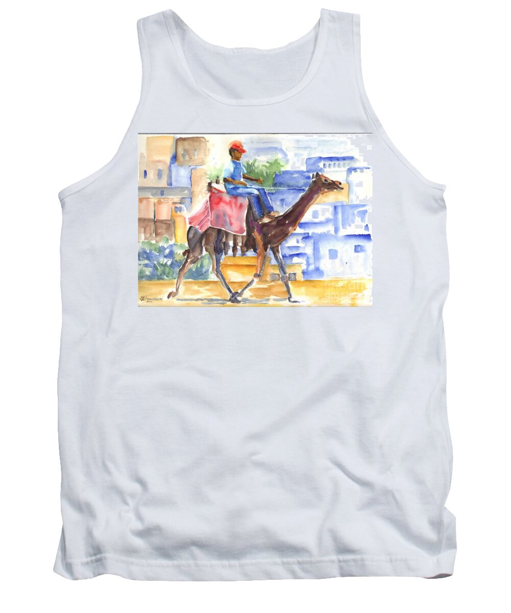 Camel Tank Top featuring the painting Camel Driver by Carol Wisniewski