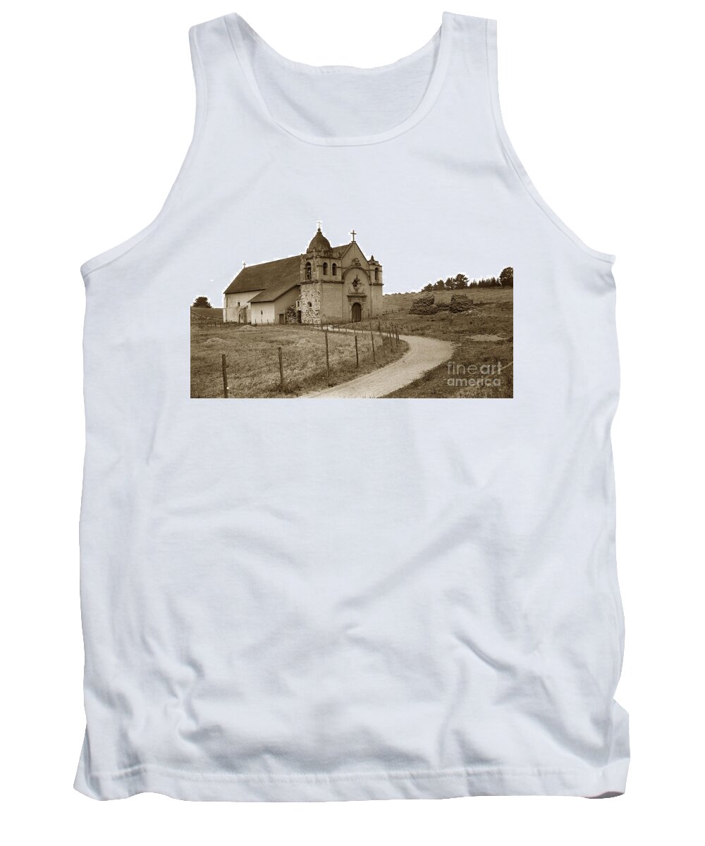 Carmel Mission Circa 1890 Tank Top featuring the photograph Carmel Mission Monterey Co. California circa 1890 by Monterey County Historical Society