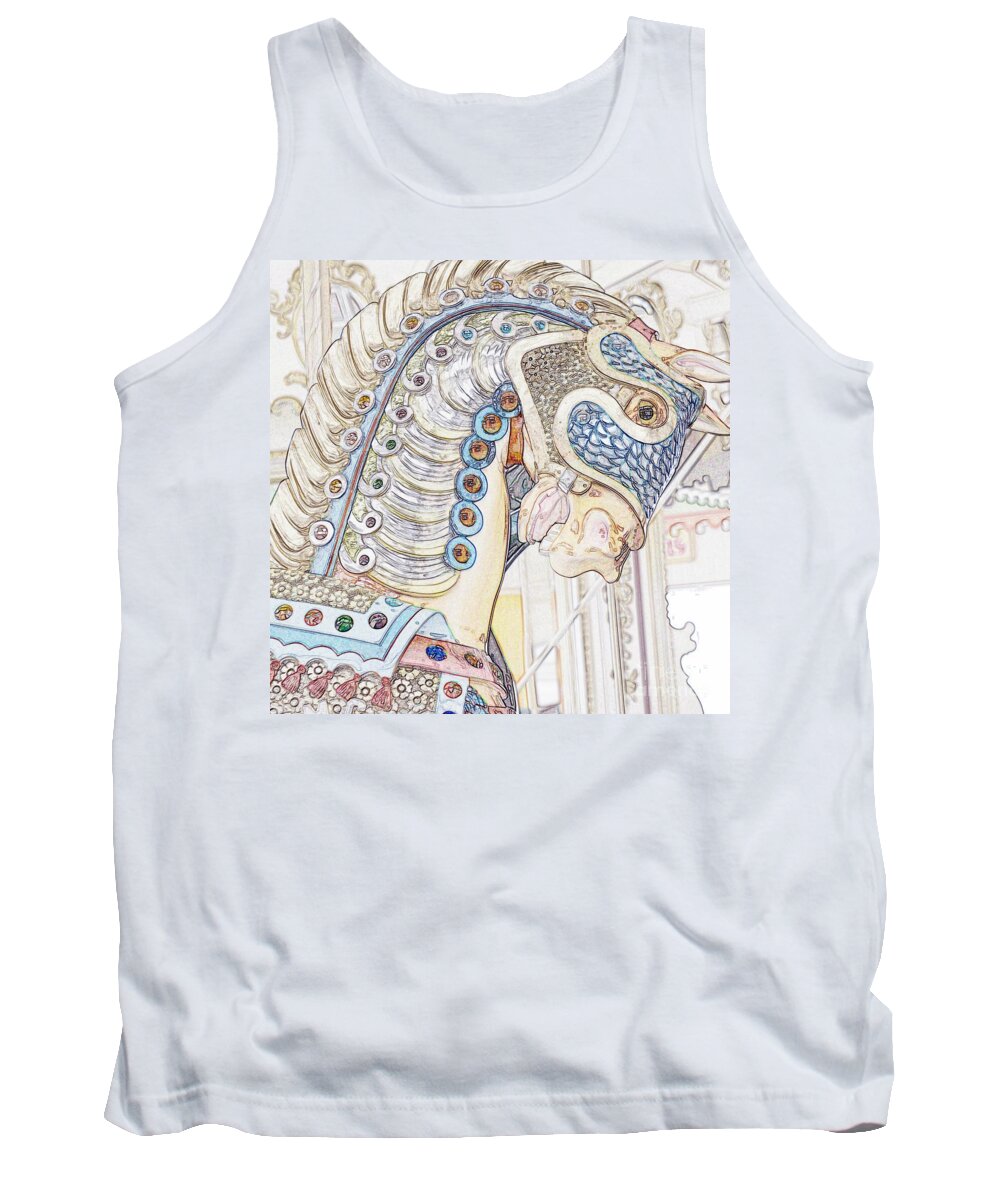 Carousel Tank Top featuring the photograph Carousel Stallion by Lilliana Mendez
