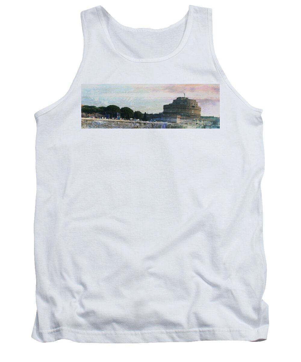 Mausoleum Of Hadrian Tank Top featuring the painting Castel Sant'Angelo   by Brian Reaves