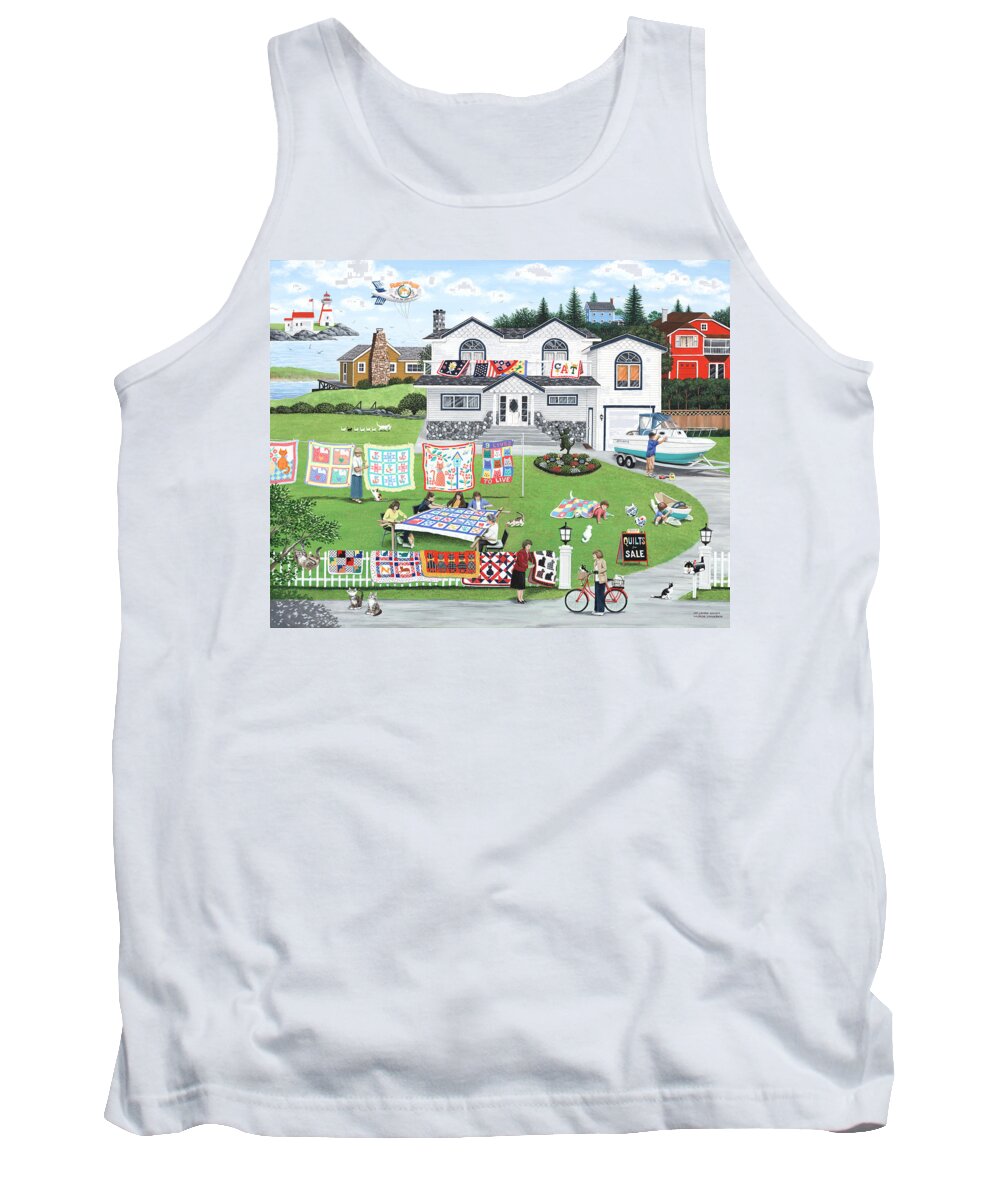 Naive Tank Top featuring the painting Cat Lovers Society by Wilfrido Limvalencia