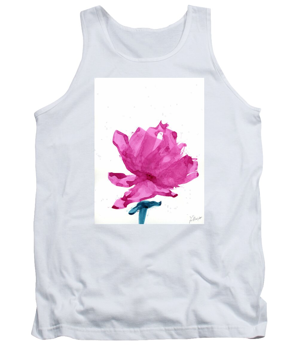 Rose Hibiscus Tank Top featuring the painting Chinese Rose Hibiscus by Frank Bright