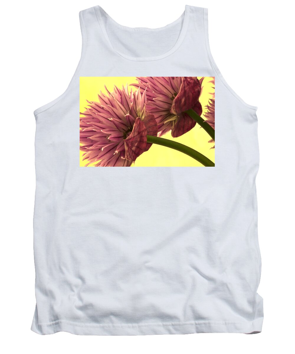 Chive Tank Top featuring the photograph Chive Macro Beauty by Sandra Foster