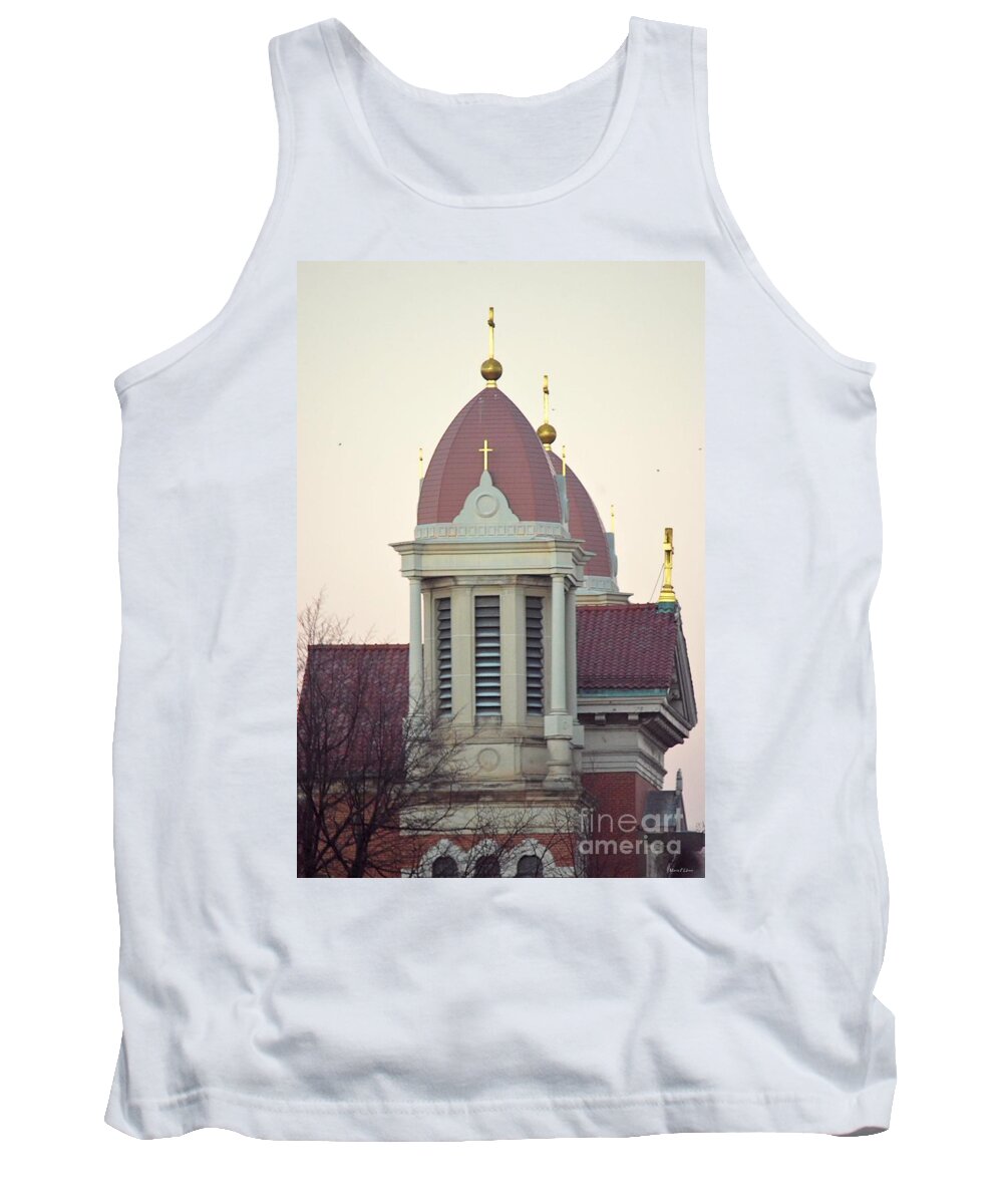 Church Of Gold Crosses Tank Top featuring the photograph Church of Gold Crosses by Maria Urso