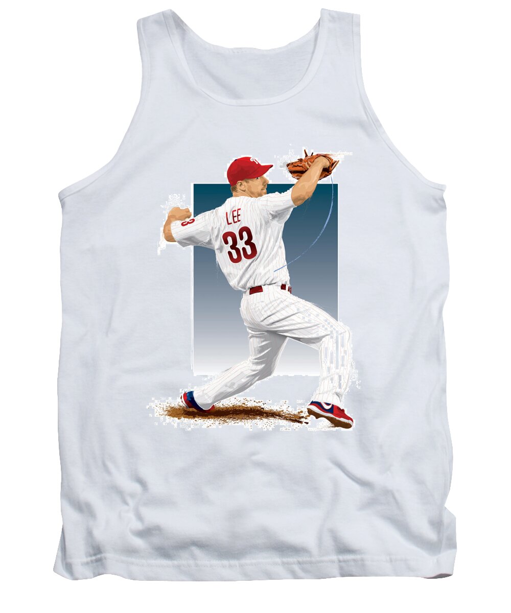 Cliff Lee Tank Top featuring the digital art Cliff Lee by Scott Weigner