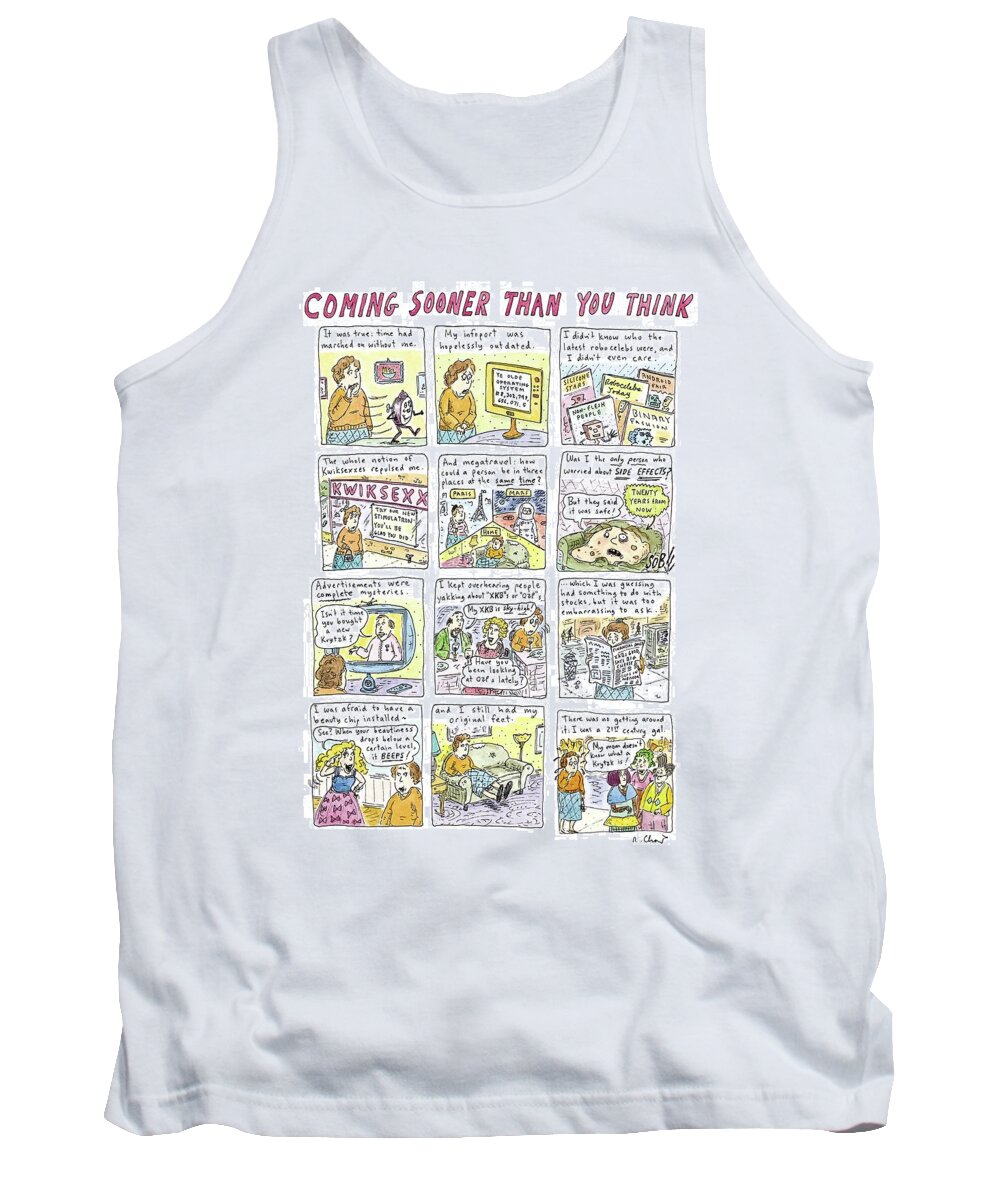 The Future Tank Top featuring the drawing Coming Sooner Than You Think by Roz Chast