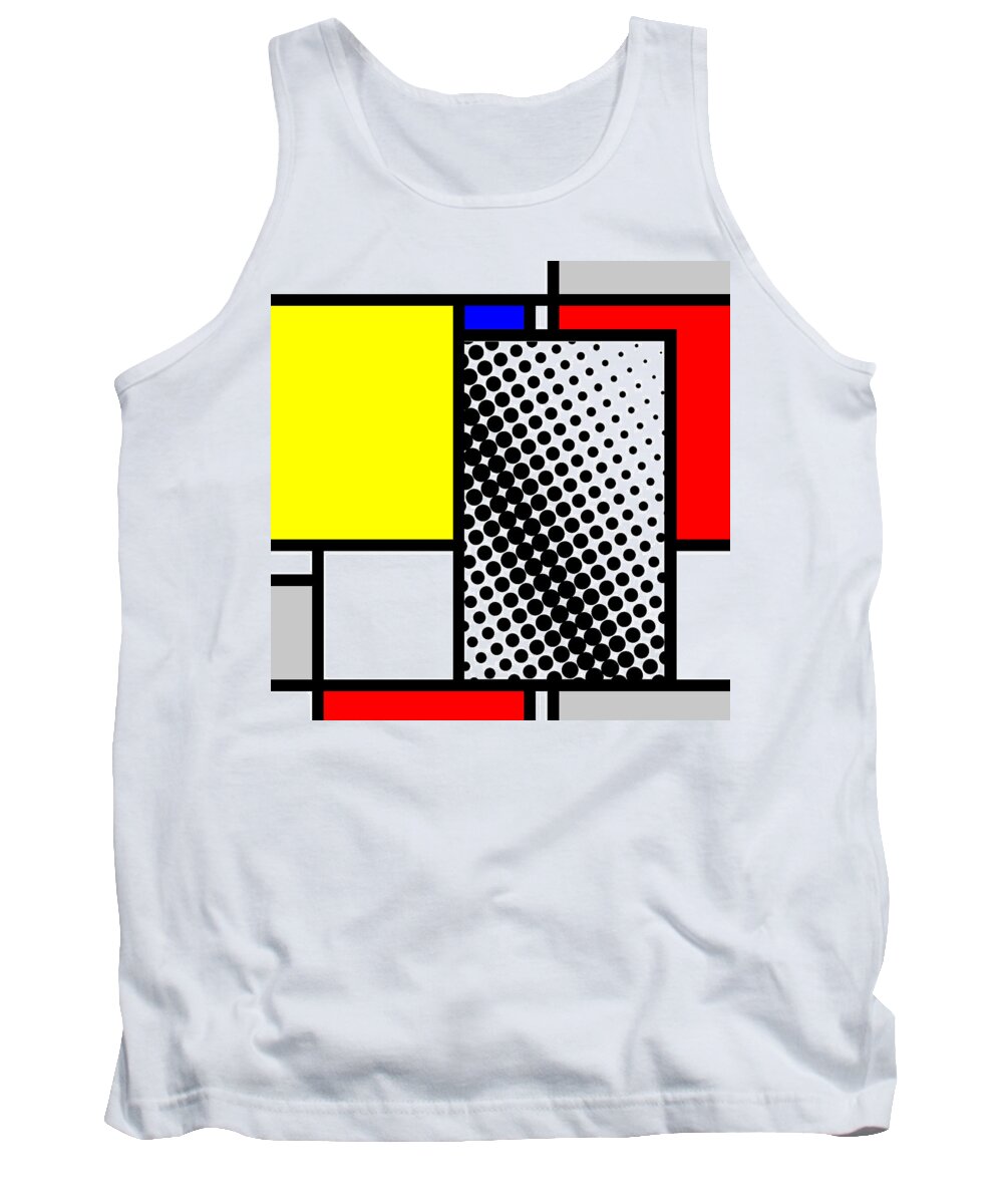 Mondrian Tank Top featuring the mixed media Composition 116 by Dominic Piperata