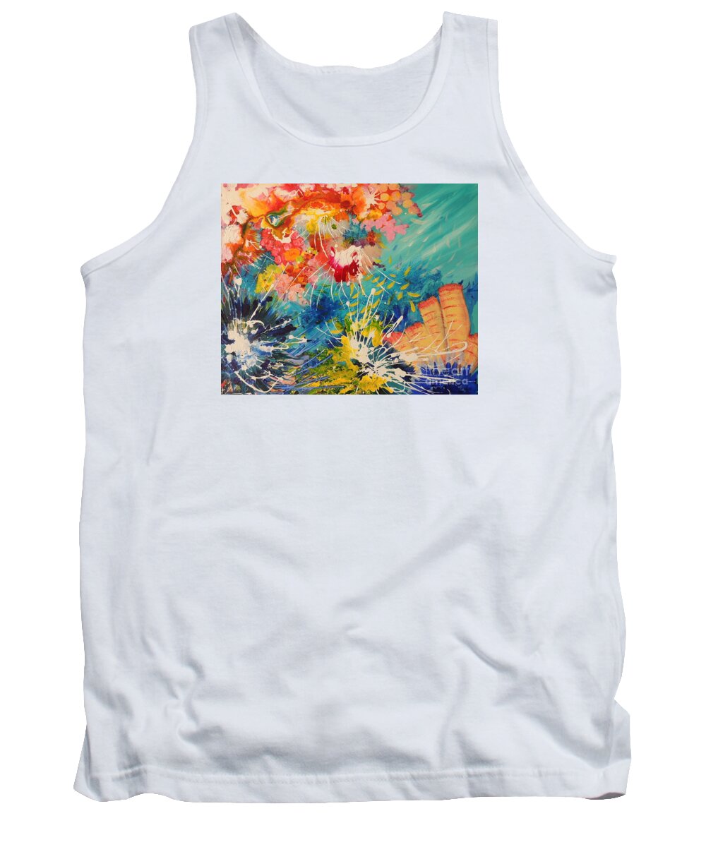 Coral Tank Top featuring the painting Coral Madness by Lyn Olsen