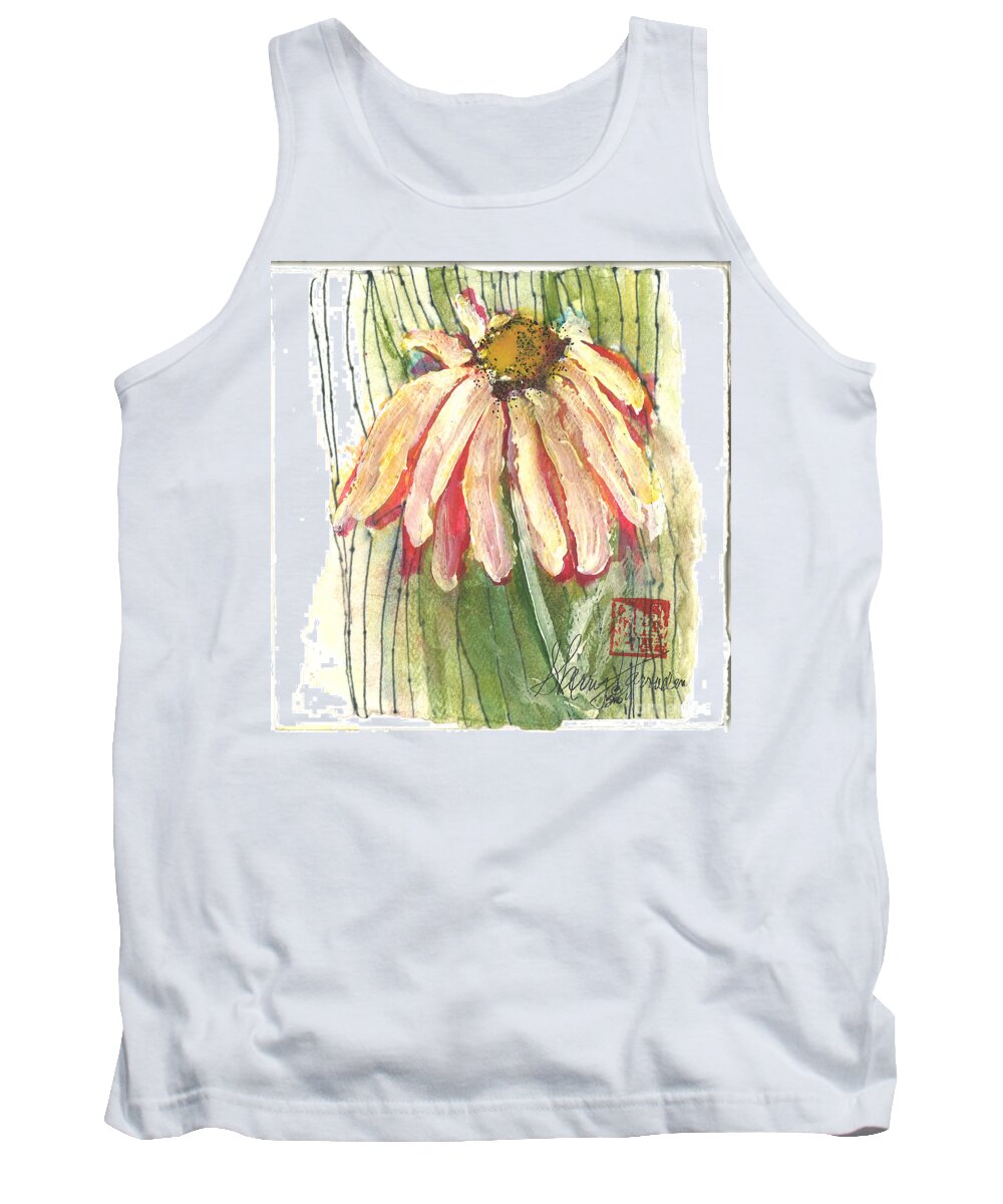 Orchards Tank Top featuring the painting Daisy Girl by Sherry Harradence