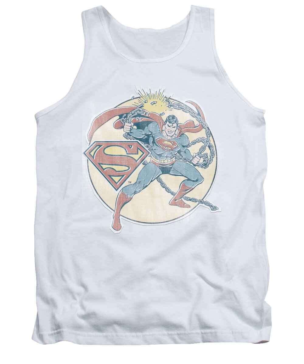  Tank Top featuring the digital art Dco - Retro Superman Iron On by Brand A
