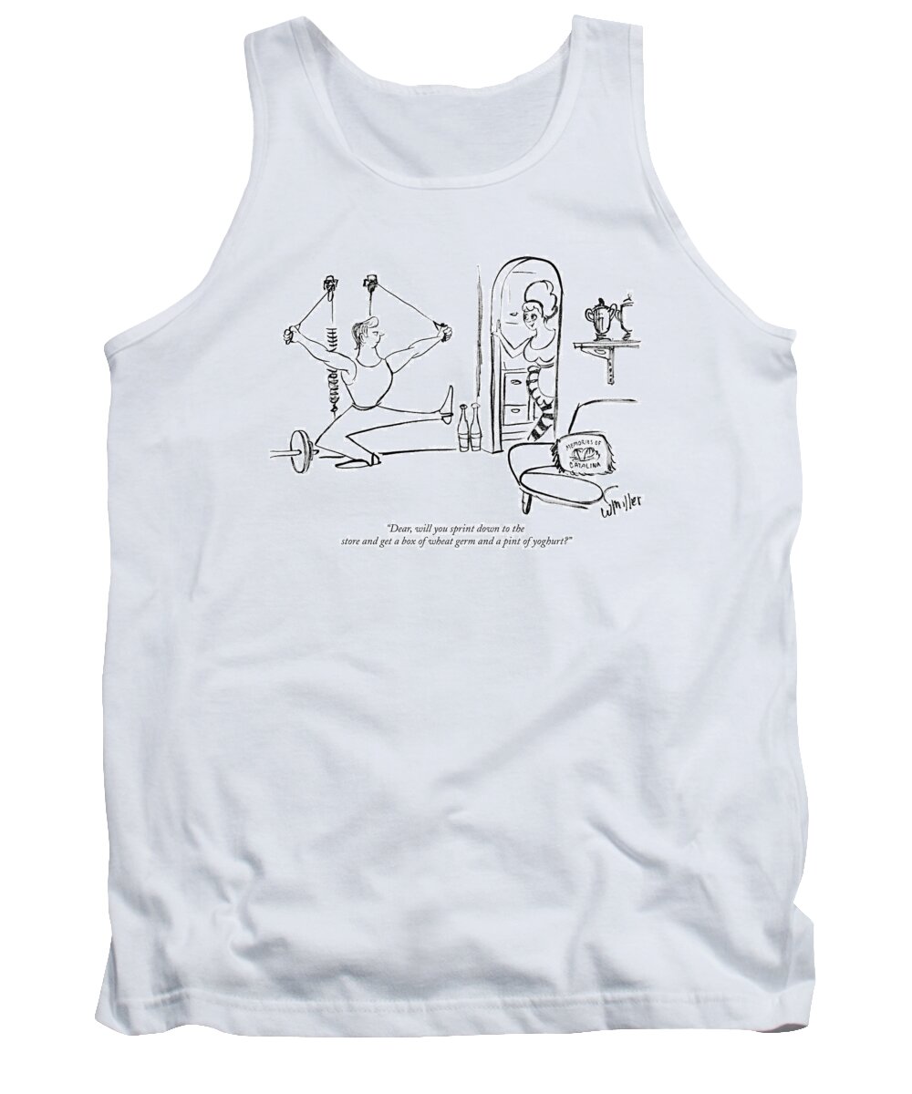Artkey 42934 Tank Top featuring the drawing Dear, Will You Sprint Down To The Store And Get by Warren Miller