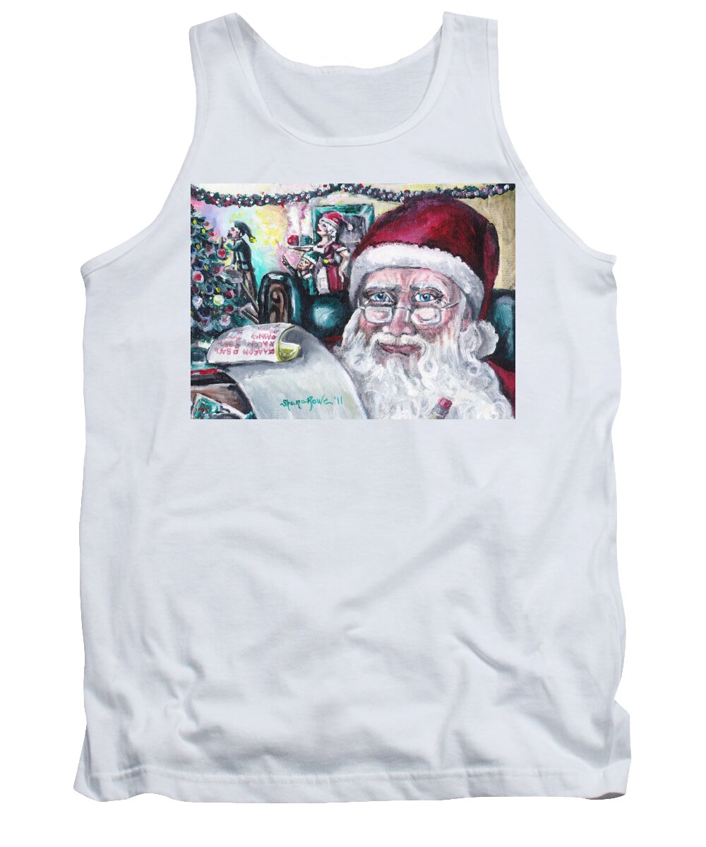 Christmas Tank Top featuring the painting December by Shana Rowe Jackson