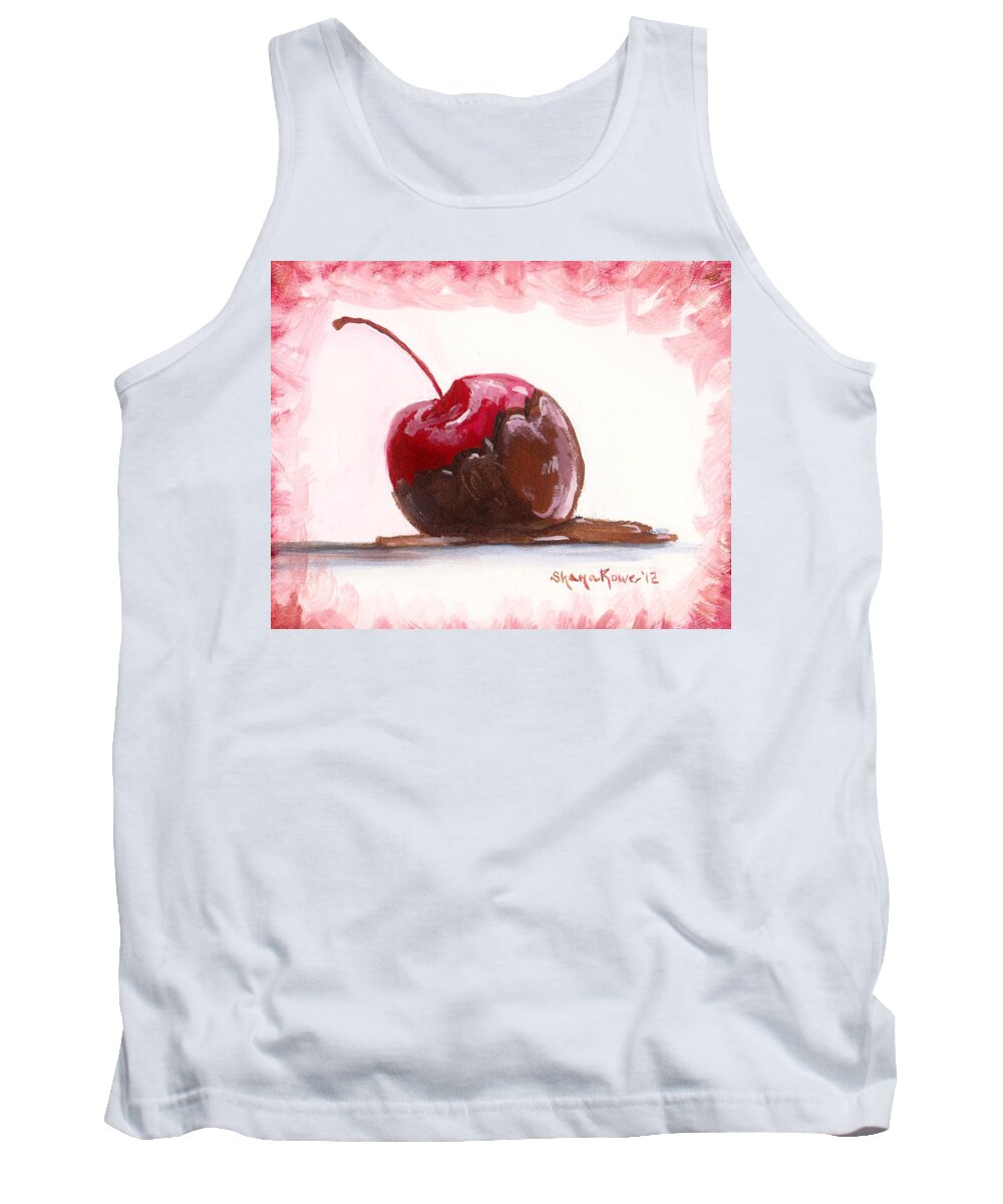 Cherry Tank Top featuring the painting Delightfully Delectable 3 Cherry by Shana Rowe Jackson