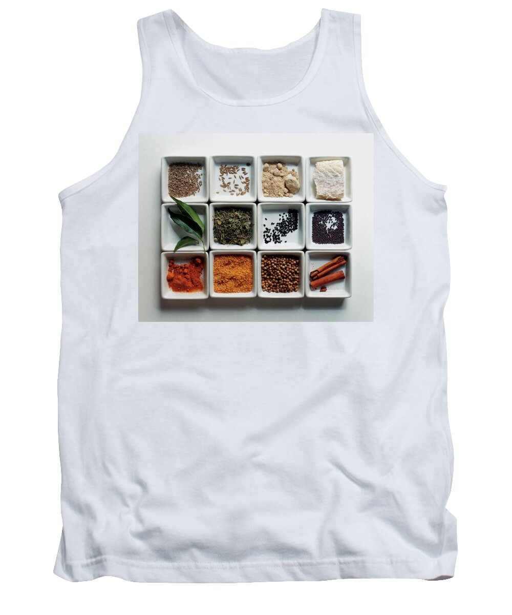 Cooking Tank Top featuring the photograph Dishes Of Spices by Romulo Yanes