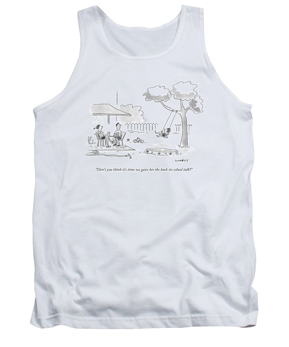 School Tank Top featuring the drawing Don't You Think It's Time We Gave by Liza Donnelly