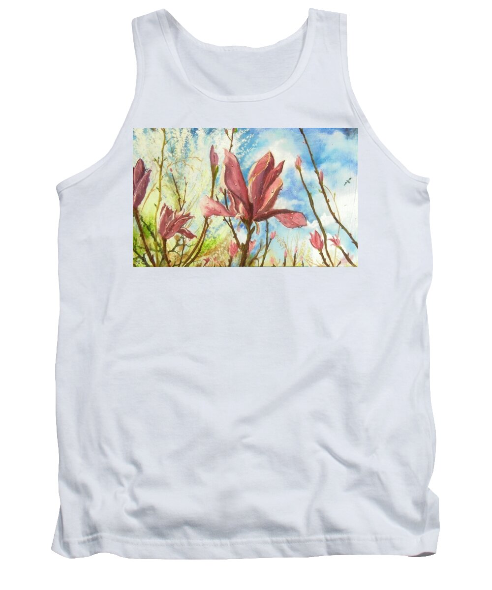 Dew Tank Top featuring the painting Drops of Morning by Nicole Angell