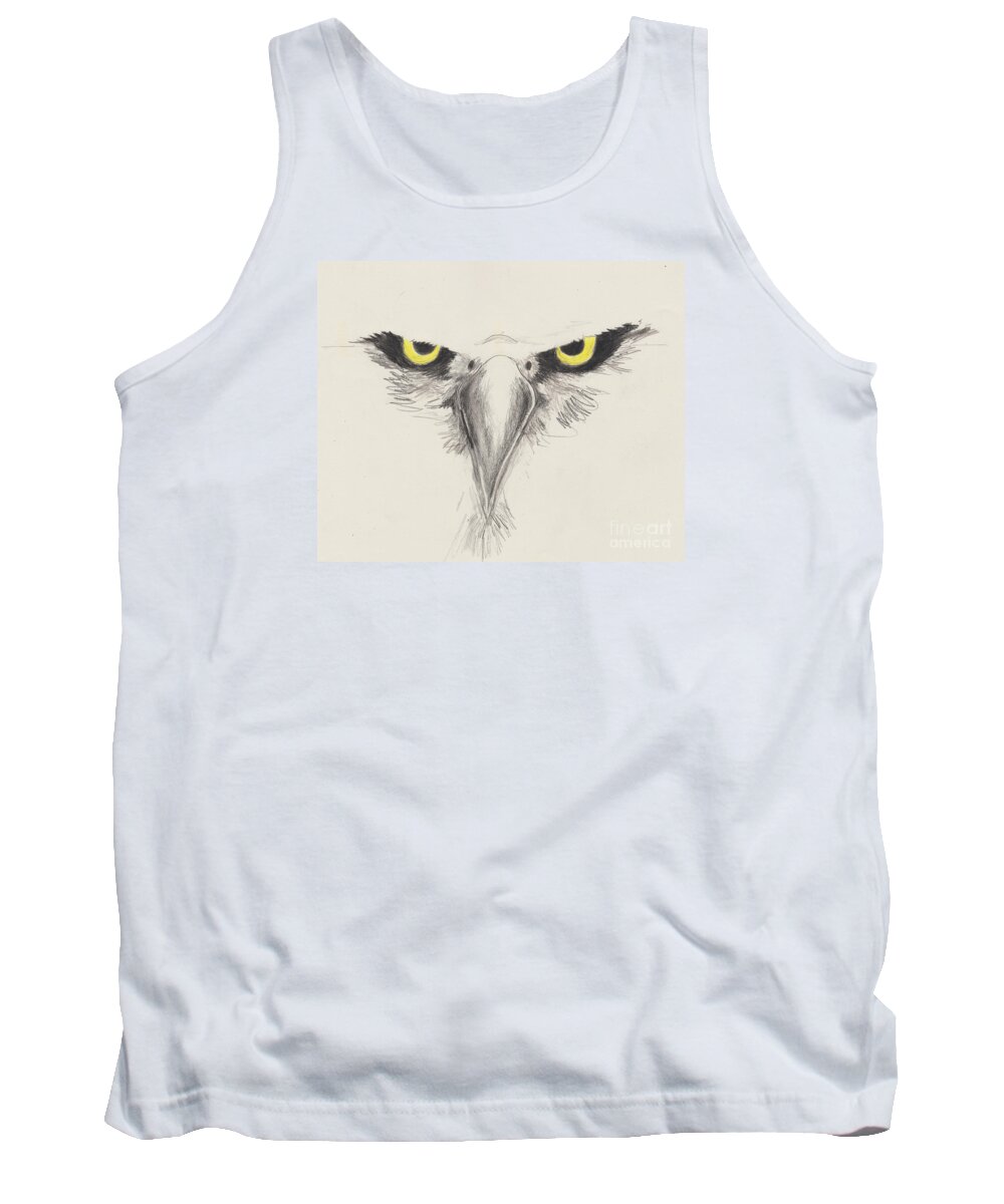 Eagles Tank Top featuring the drawing Eagle Eyes by David Jackson