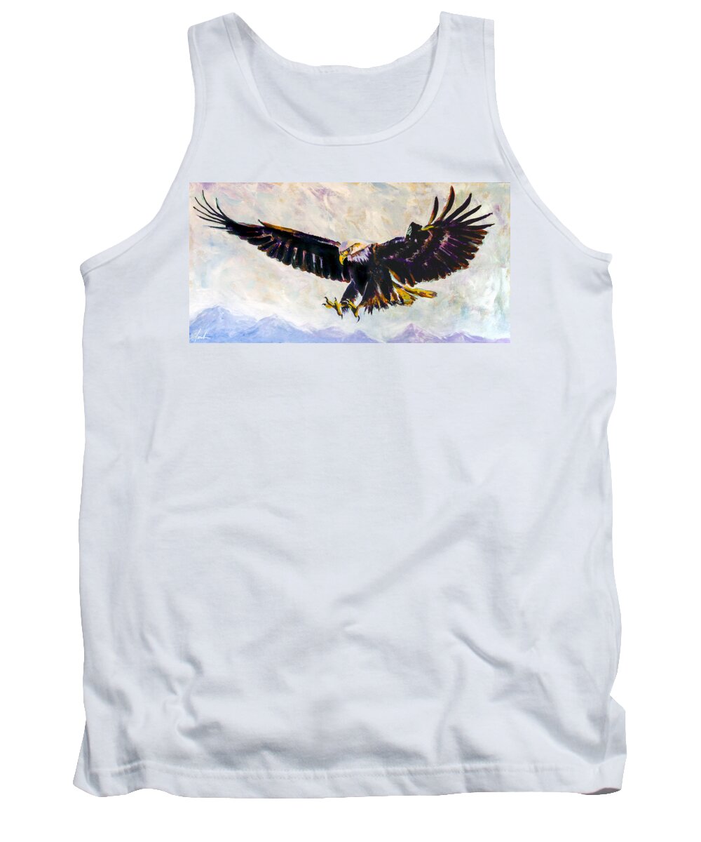 Bald Eagle Tank Top featuring the painting Eagle by Steve Gamba
