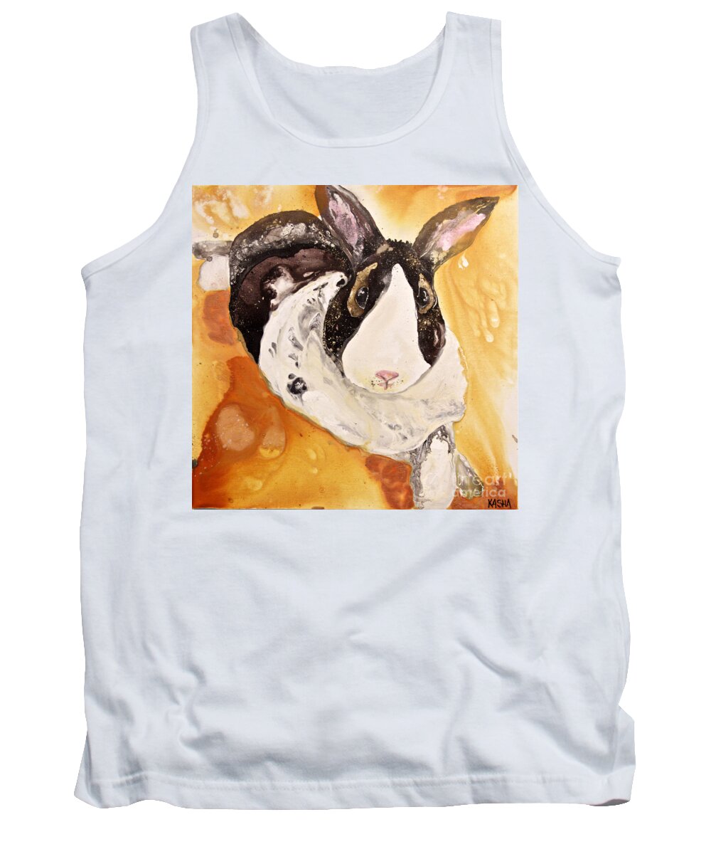 Bunny Tank Top featuring the painting Earl by Kasha Ritter