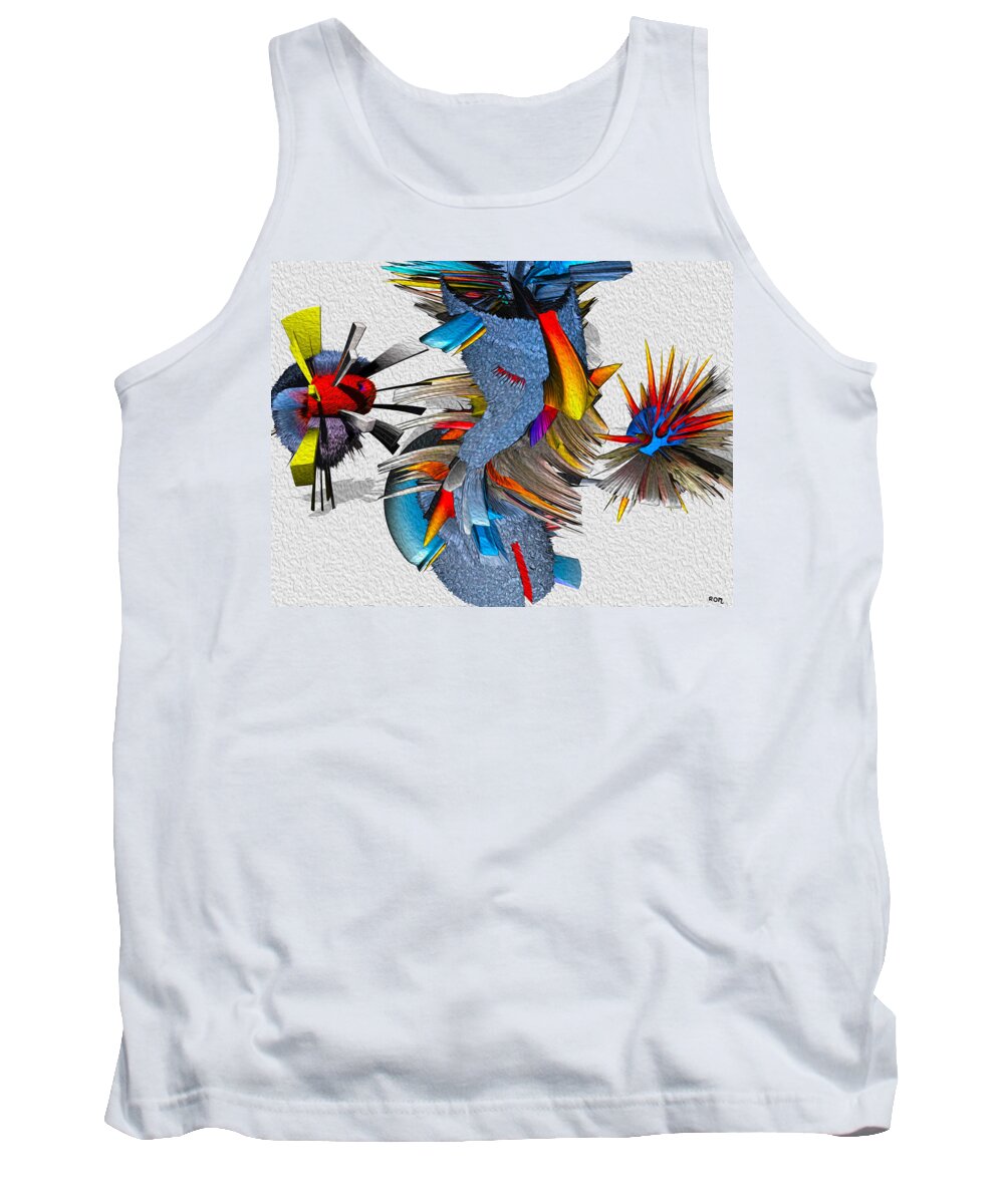 Spikes Tank Top featuring the digital art Ebola on steroids by Robert Margetts