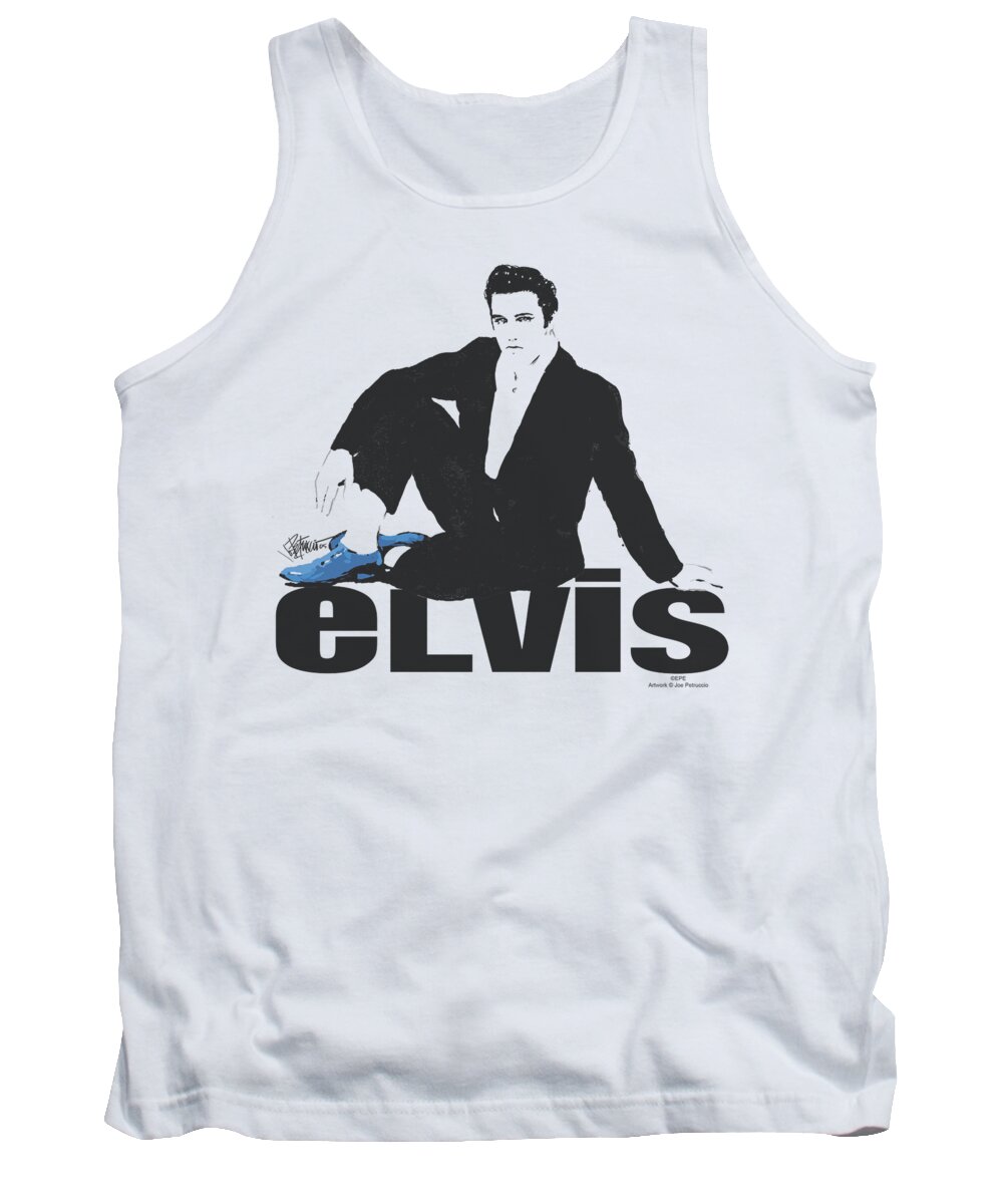 Elvis Tank Top featuring the digital art Elvis - Blue Suede by Brand A