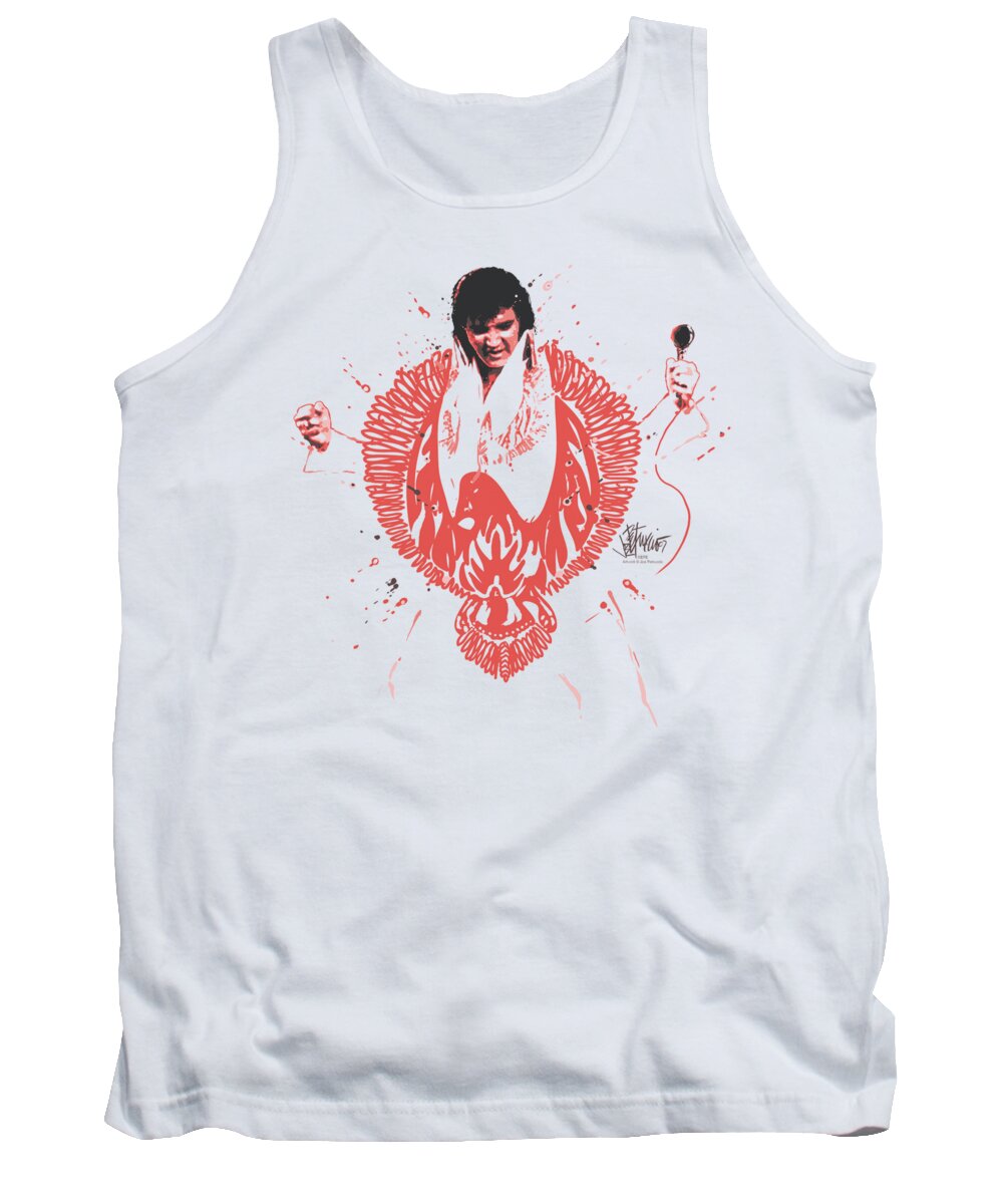 Elvis Tank Top featuring the digital art Elvis - Red Pheonix by Brand A