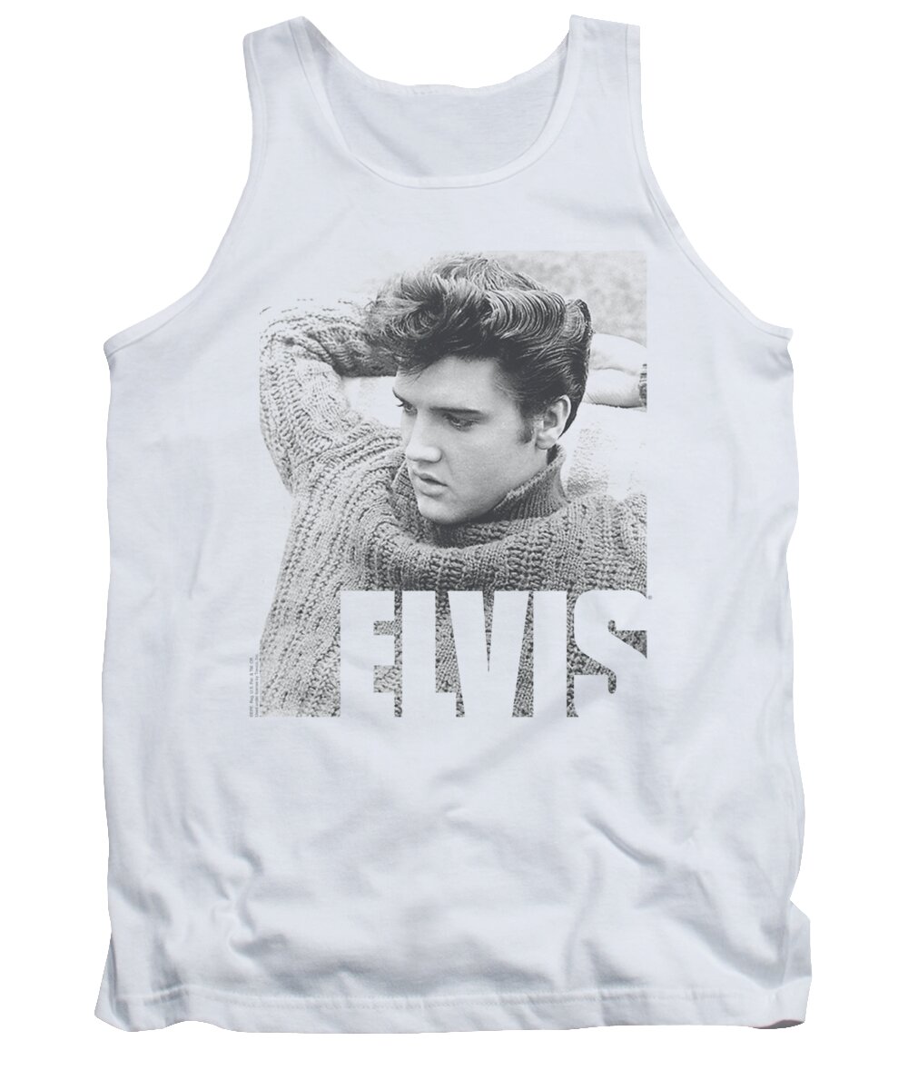 Celebrity Tank Top featuring the digital art Elvis - Relaxing by Brand A