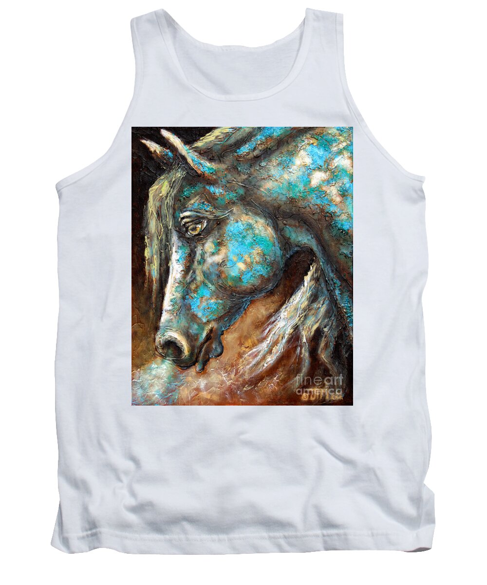 Horse Tank Top featuring the painting Encore by Jonelle T McCoy