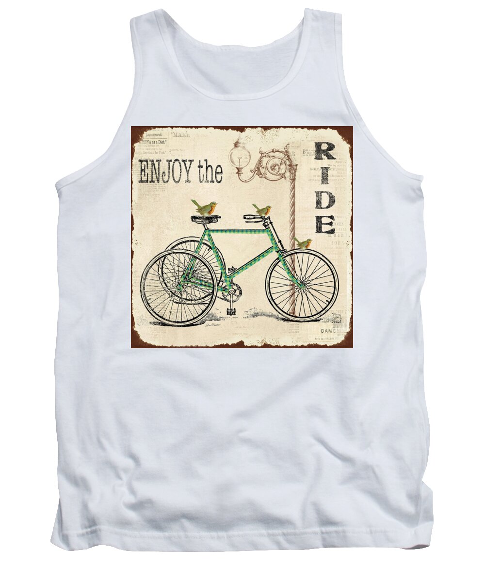 Digital Tank Top featuring the digital art Enjoy the Ride Bicycle Art by Jean Plout