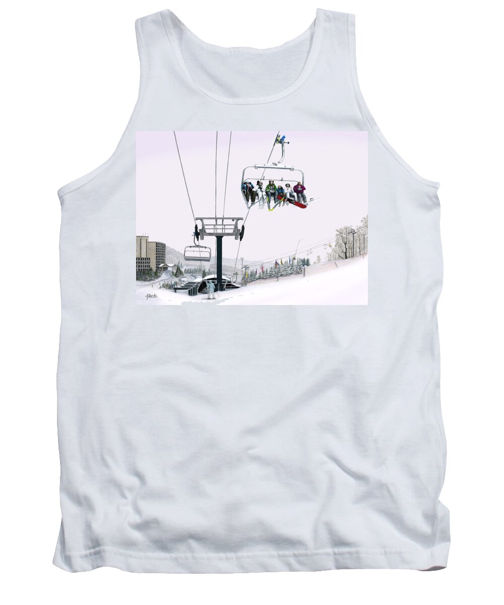 Seven Springs Mountain Resort Tank Top featuring the painting Experience Seven Springs by Albert Puskaric