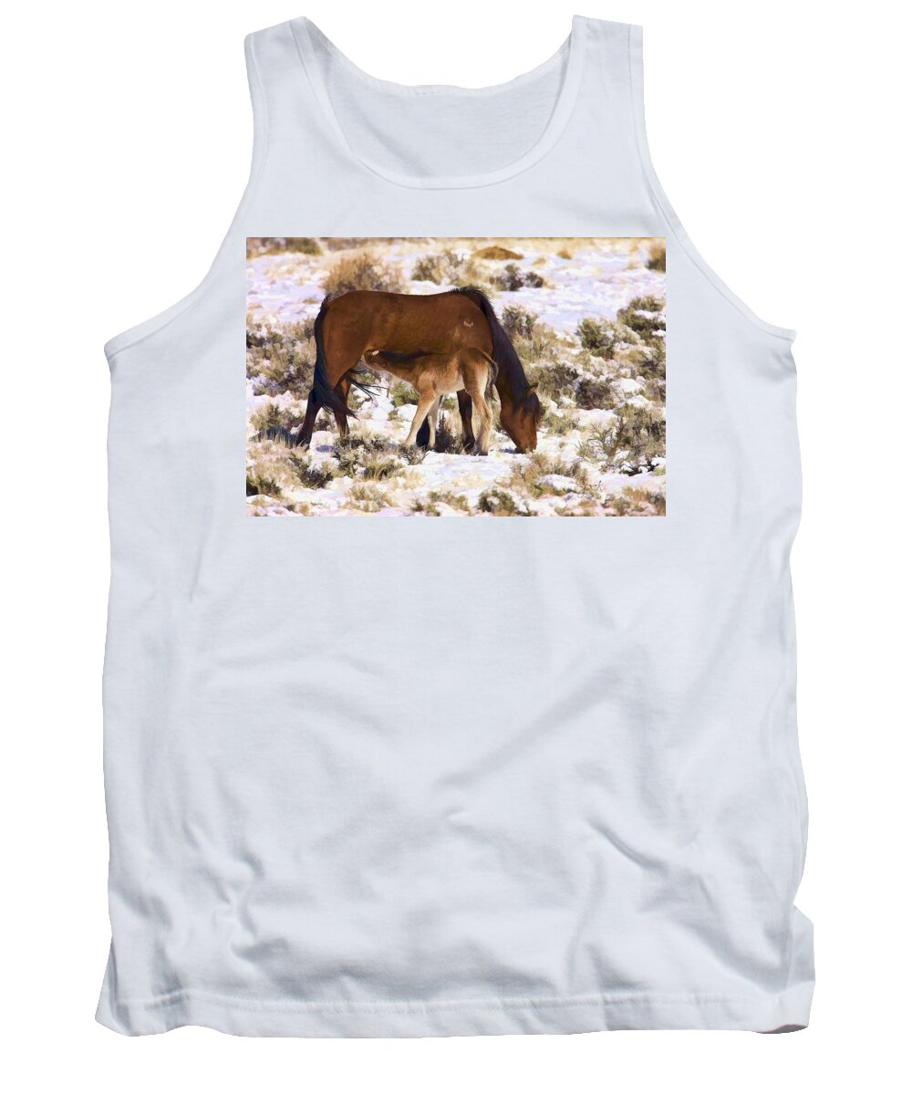 Animal Tank Top featuring the photograph Feeding by Jack Milchanowski