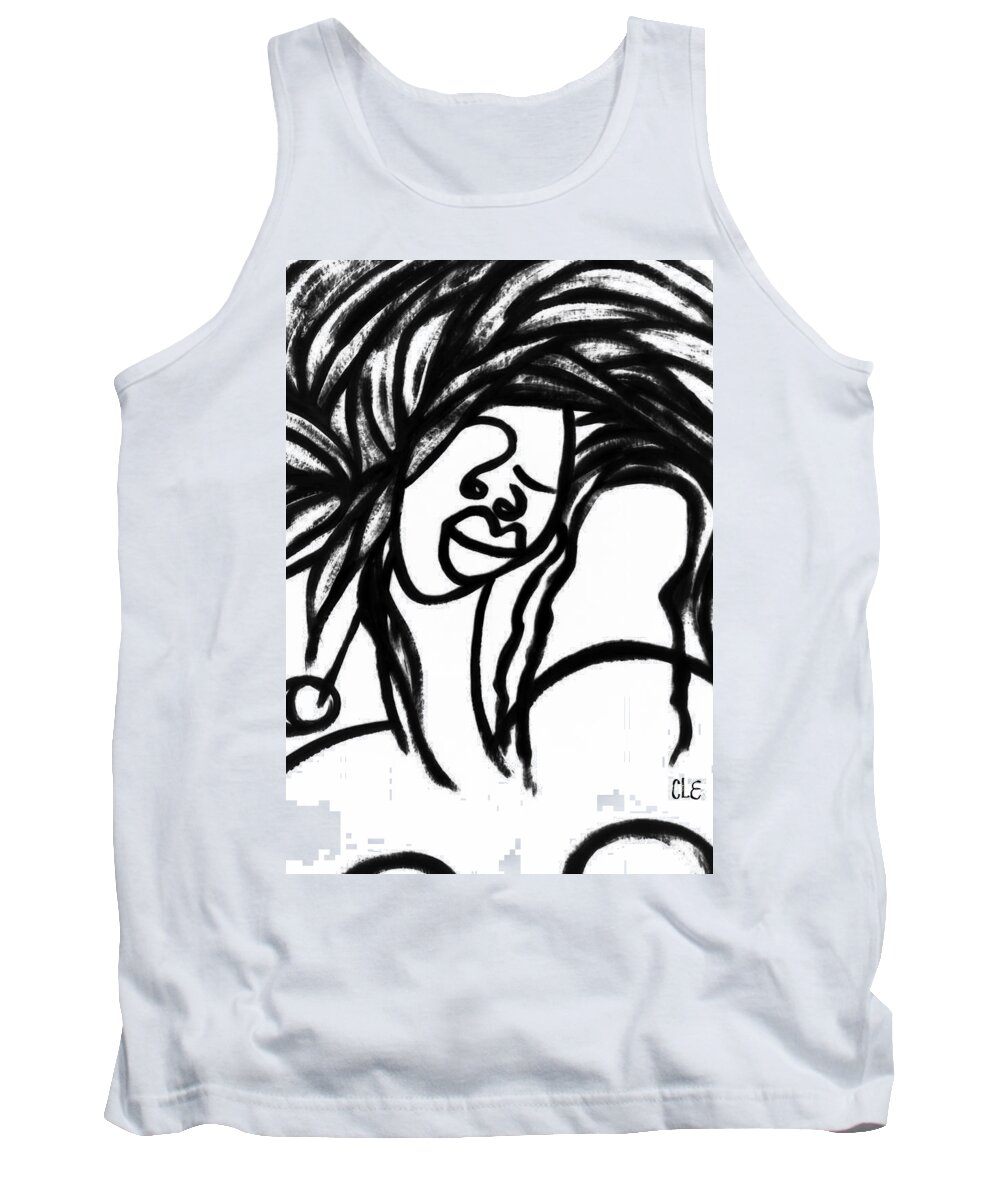 Femme Tank Top featuring the painting Femme One by Cleaster Cotton