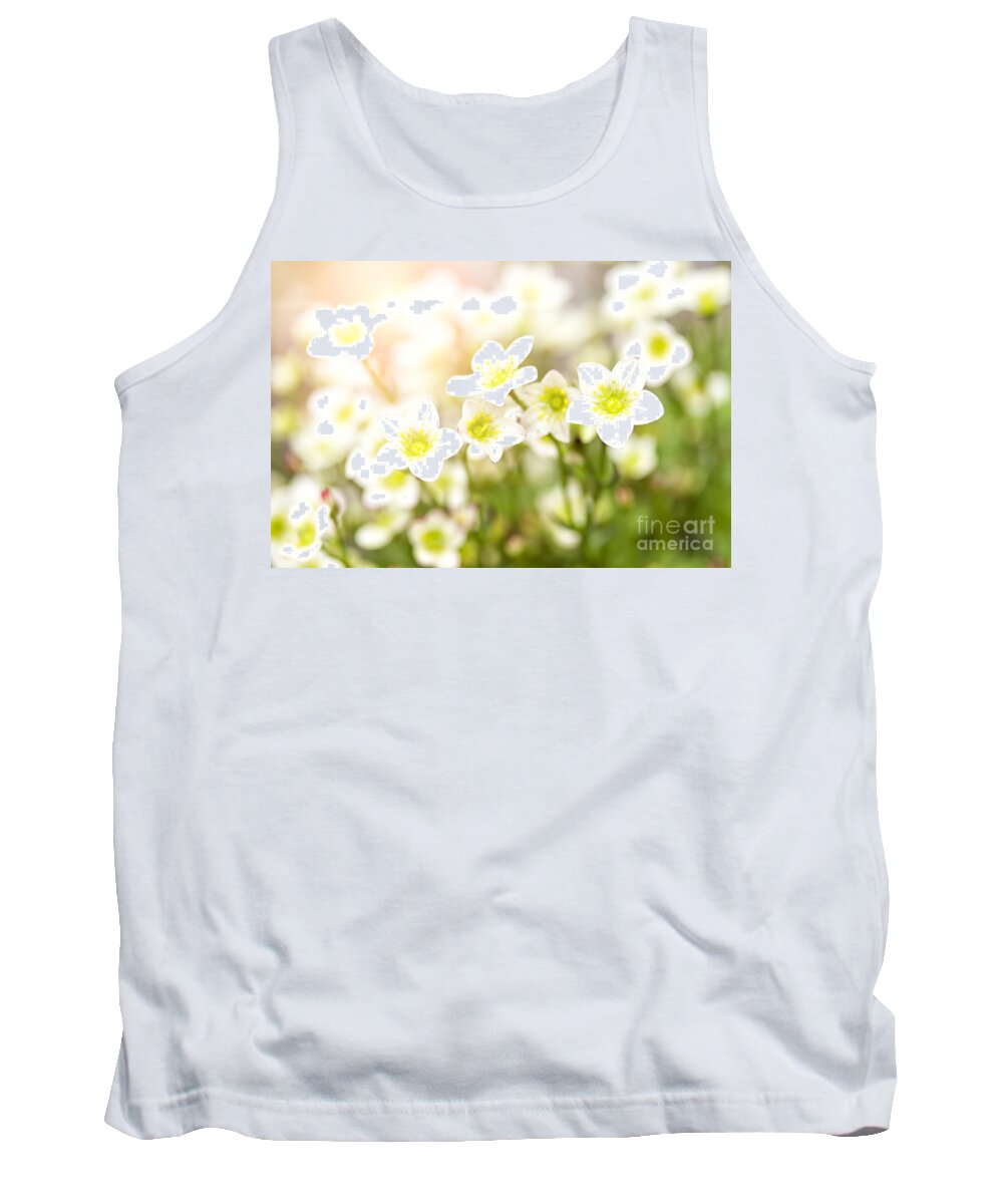 Flower Tank Top featuring the photograph Field of white blossoms by Sophie McAulay