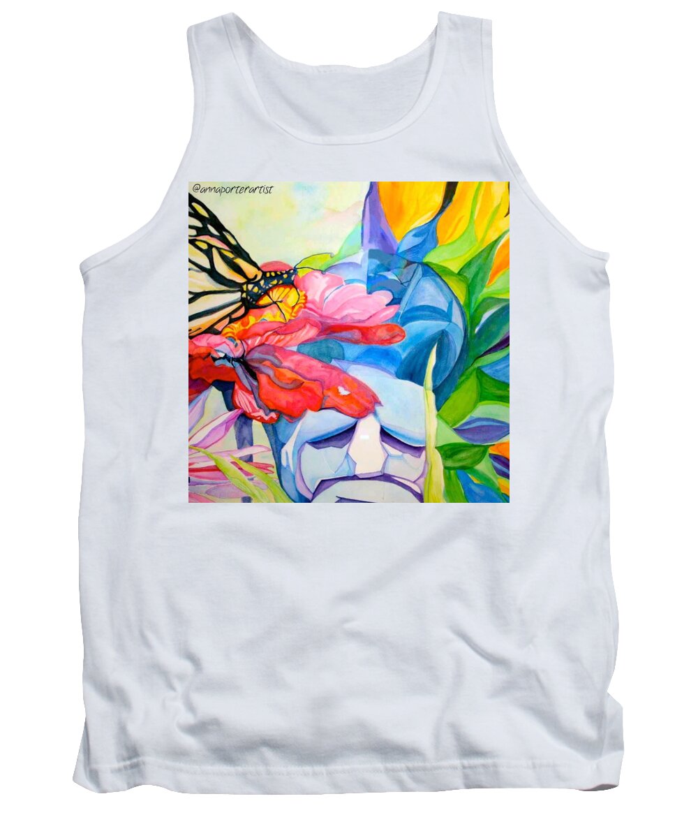 Abstract Tank Top featuring the photograph Fiji Dreams - original watercolor painting by Anna Porter