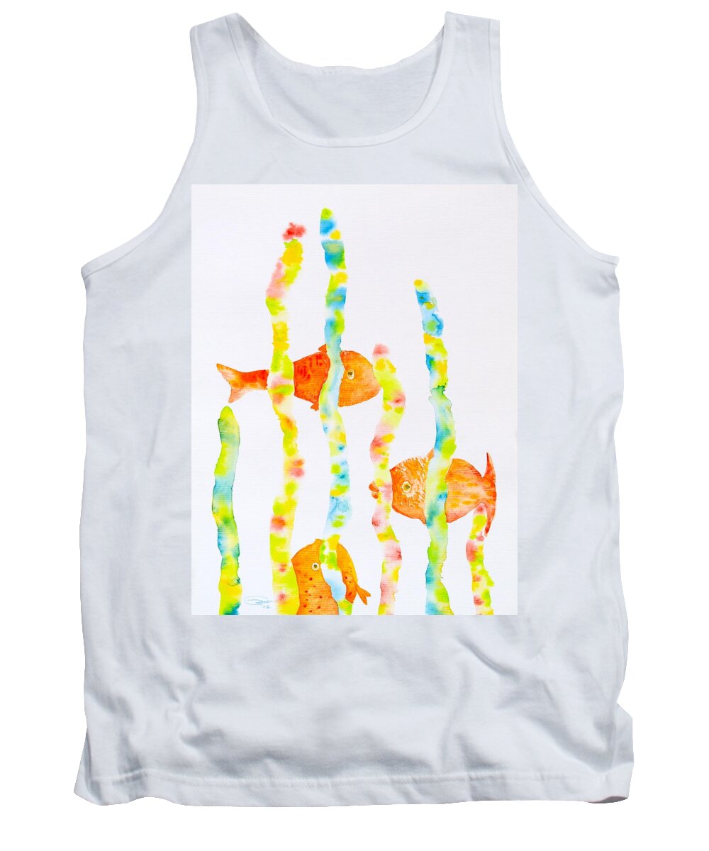 Fish Tank Top featuring the painting Fish Fun by Michele Myers
