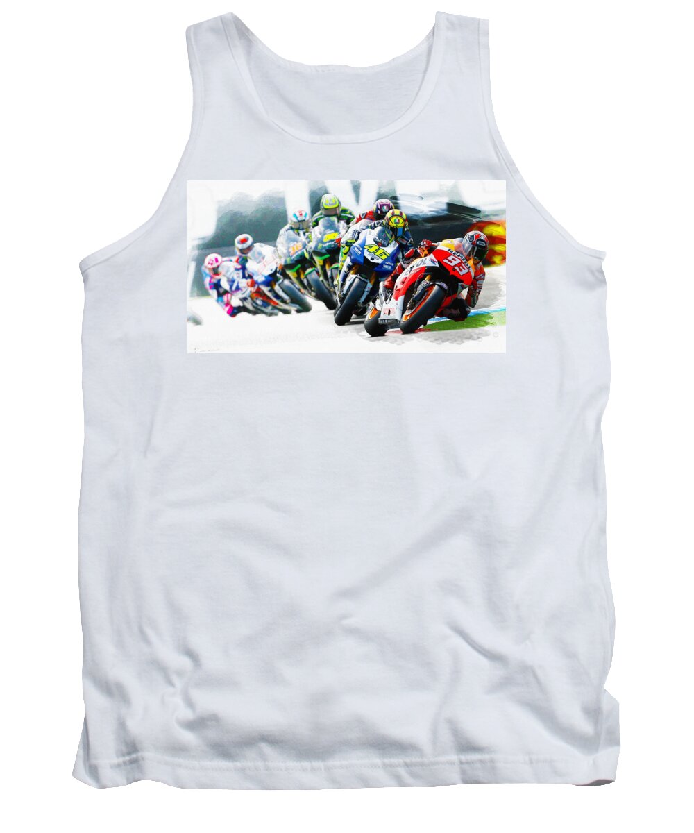 Spanish Tank Top featuring the digital art Follow the leader by Don Kuing