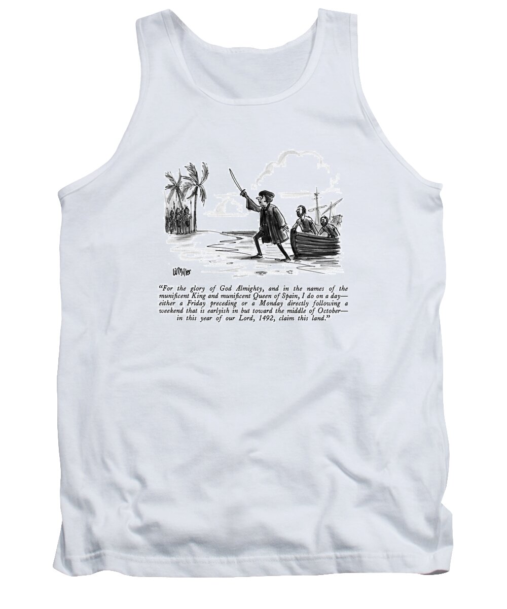 History Tank Top featuring the drawing For The Glory Of God Almighty by Warren Miller