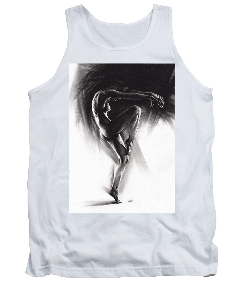 Figurative Tank Top featuring the drawing Fount II by Paul Davenport