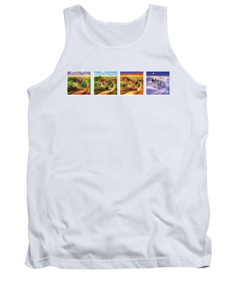 Four Seasons Tank Top featuring the painting Four Seasons on the Farm by Robin Moline