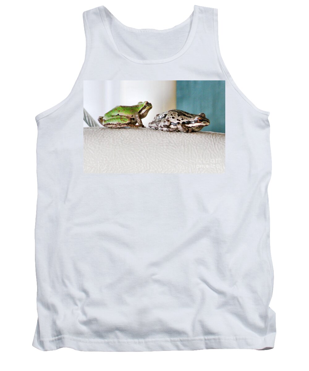 Frog Tank Top featuring the photograph Frog Flatulence - A Case Study by Rory Siegel